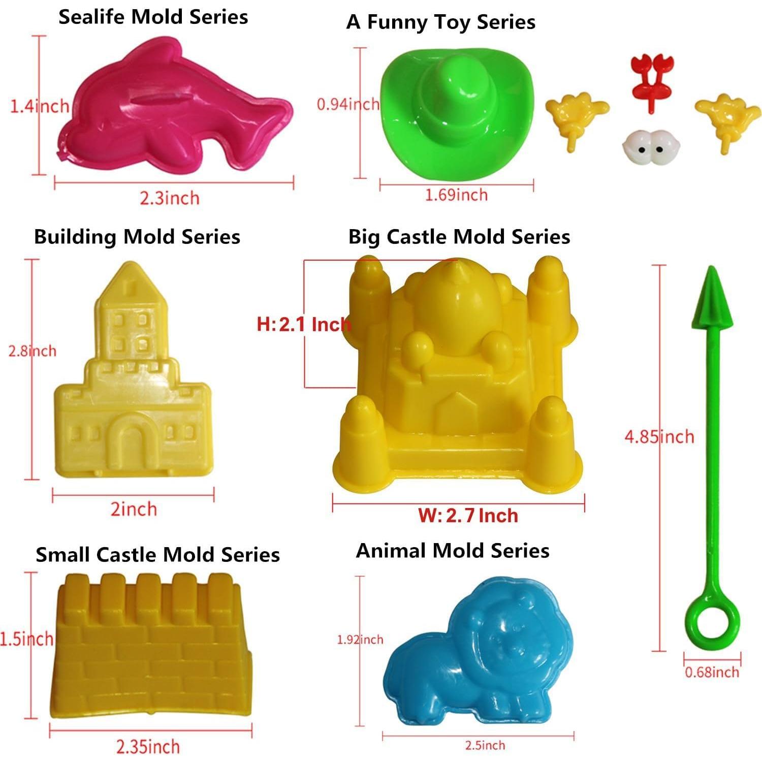 Conjunto de Moldeo de Arena 42pcs Mukool - Multicolor