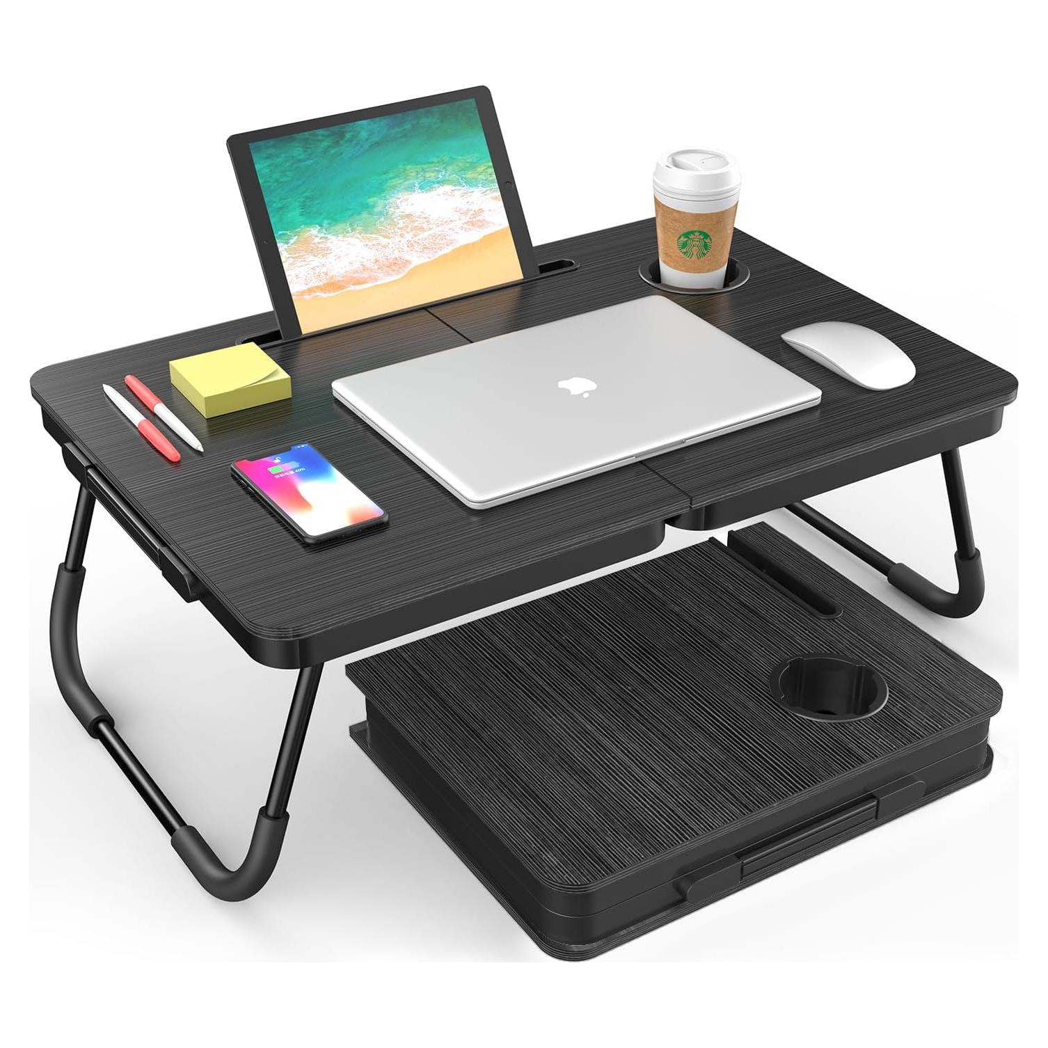 Escritorio Plegable para Laptop BUYIFY Negro 59x40 cm