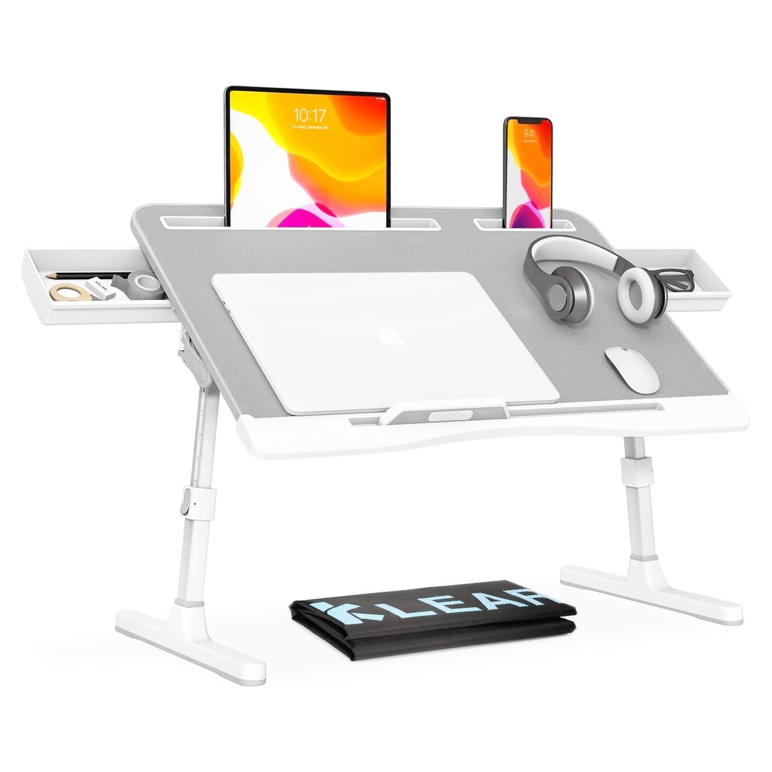 Mesa de Cama Plegable KLEAR para Laptop Ajustable Gris