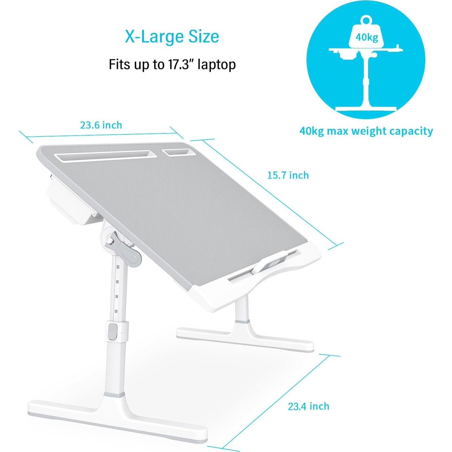 Mesa de Cama Plegable KLEAR para Laptop Ajustable Gris