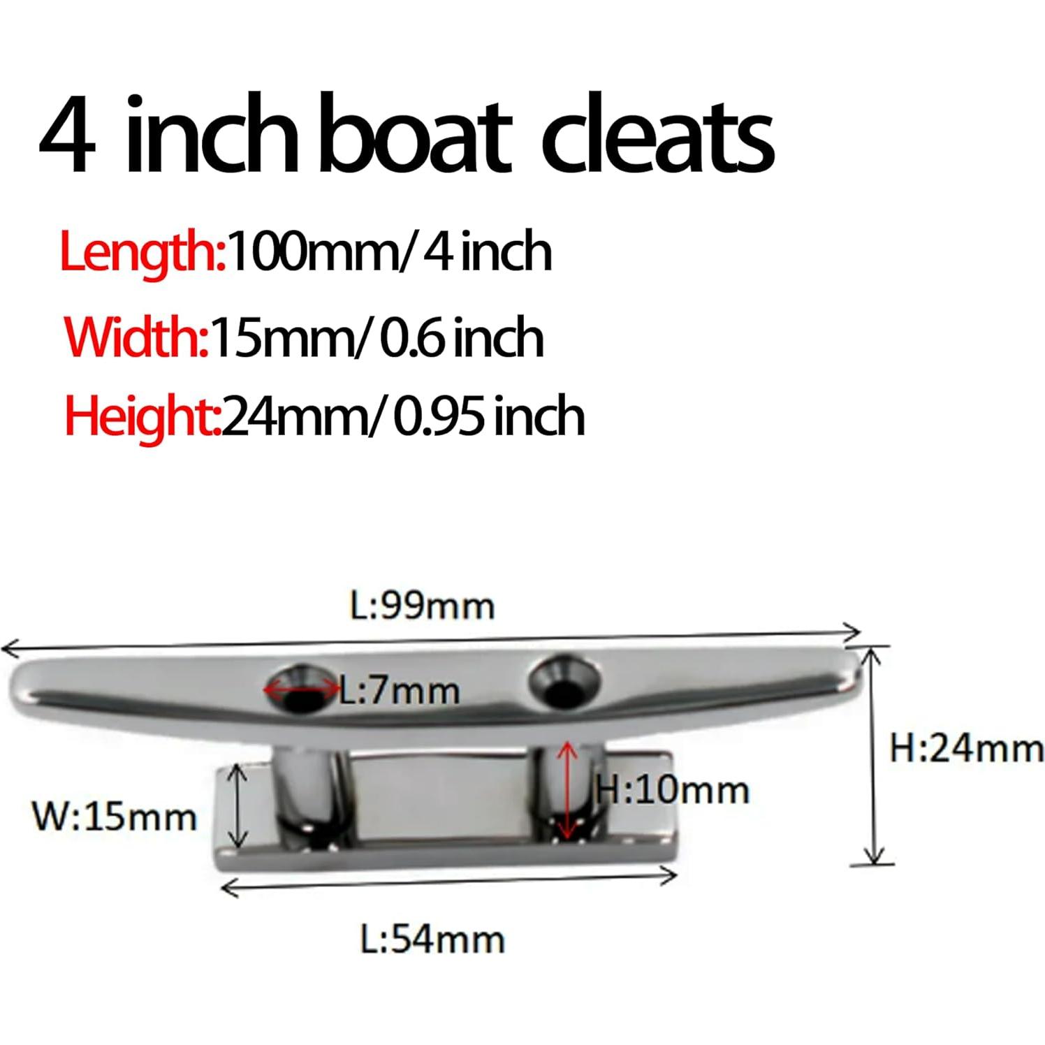 Cabos de Barco MX 10 cm Acero Inoxidable 4 Piezas