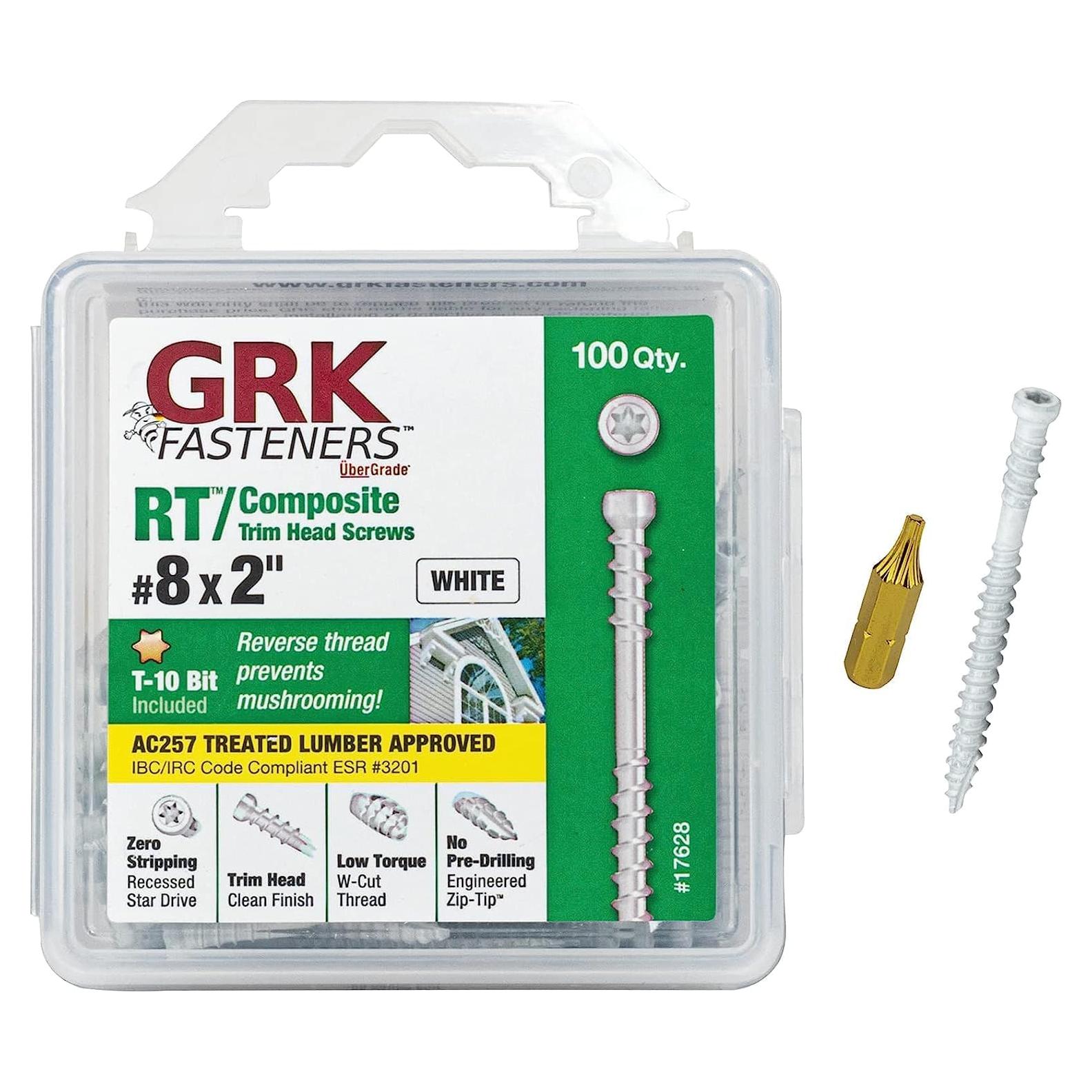 Tornillos Autoperforantes GRK #8 x 5.08 cm Blancos 100 Piezas