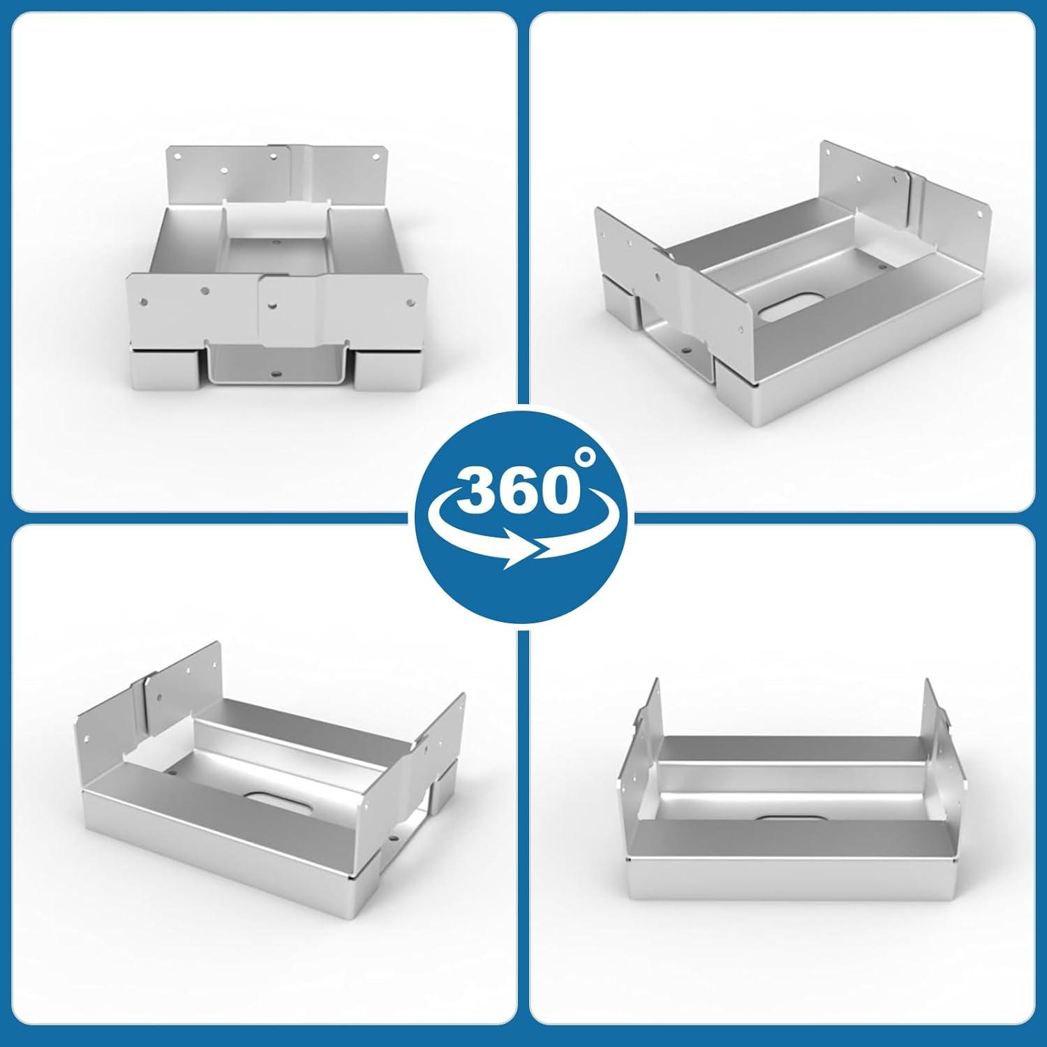 Base de Poste Galvanizada 6x6 BaoNeedy - Paquete de 10 Anclajes