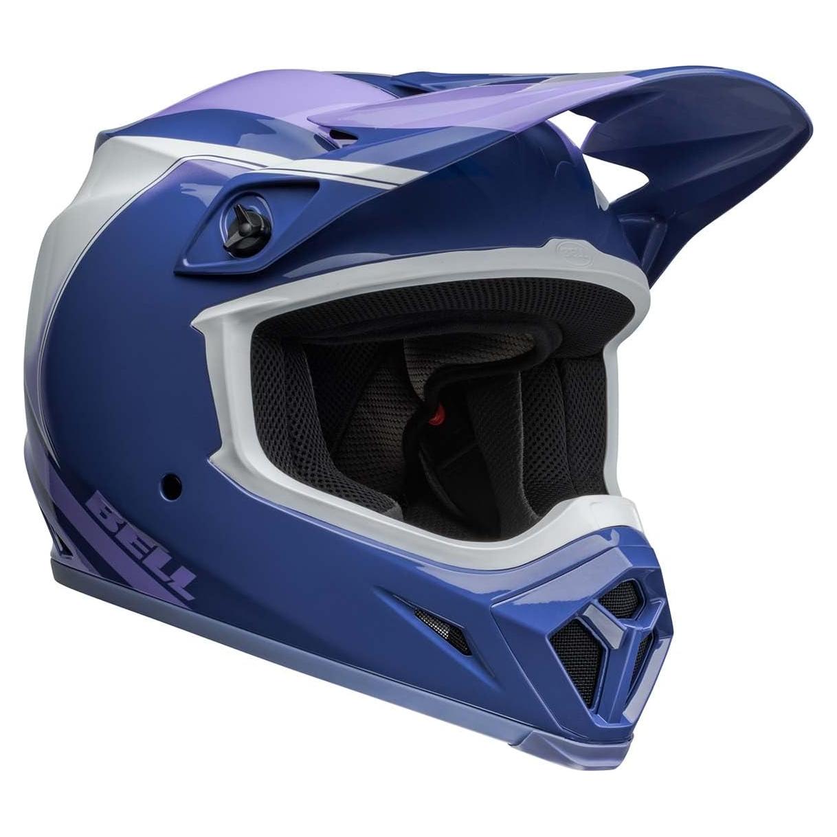 Casco de Motocross BELL MX-9 MIPS Grande Morado/Blanco