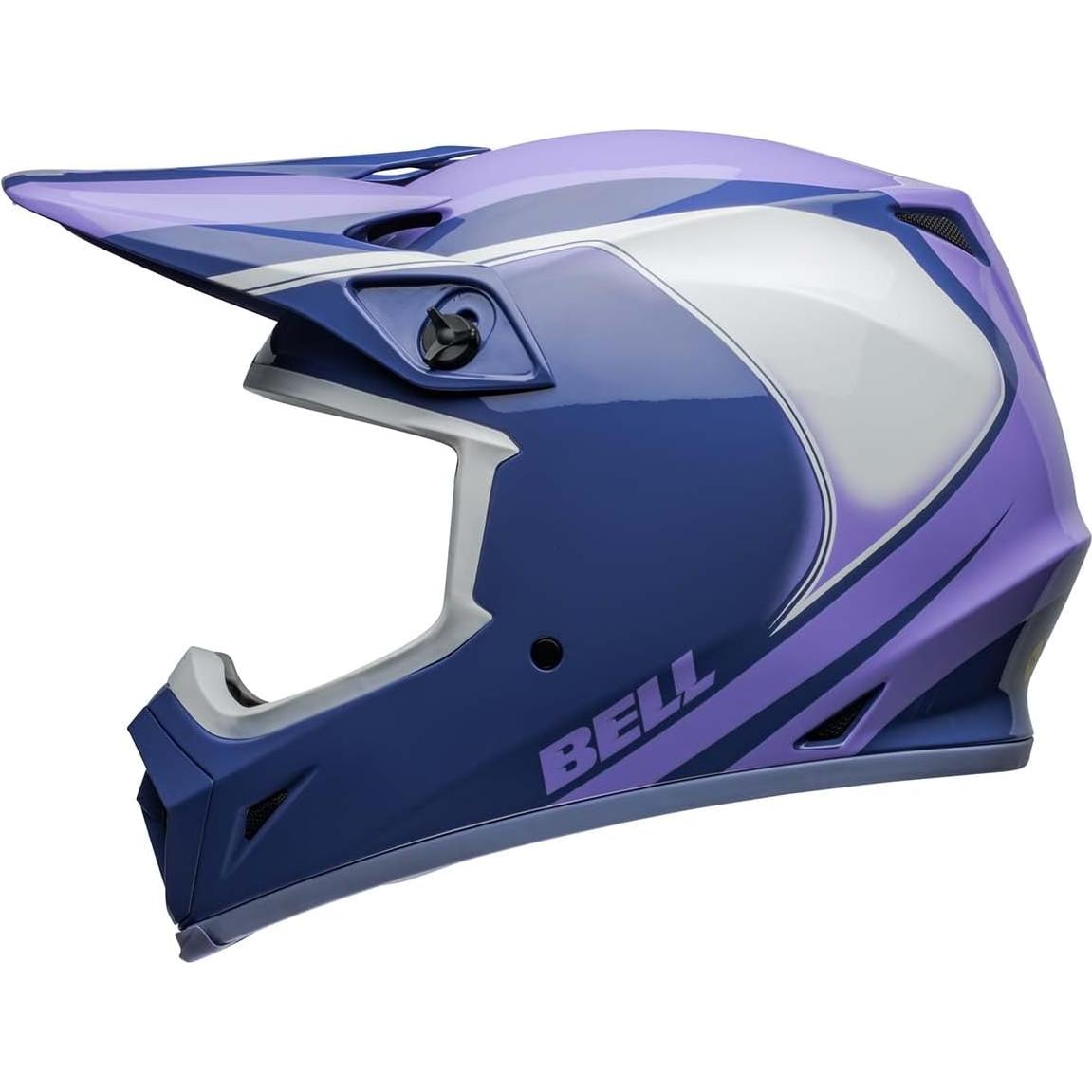 Casco de Motocross BELL MX-9 MIPS Grande Morado/Blanco