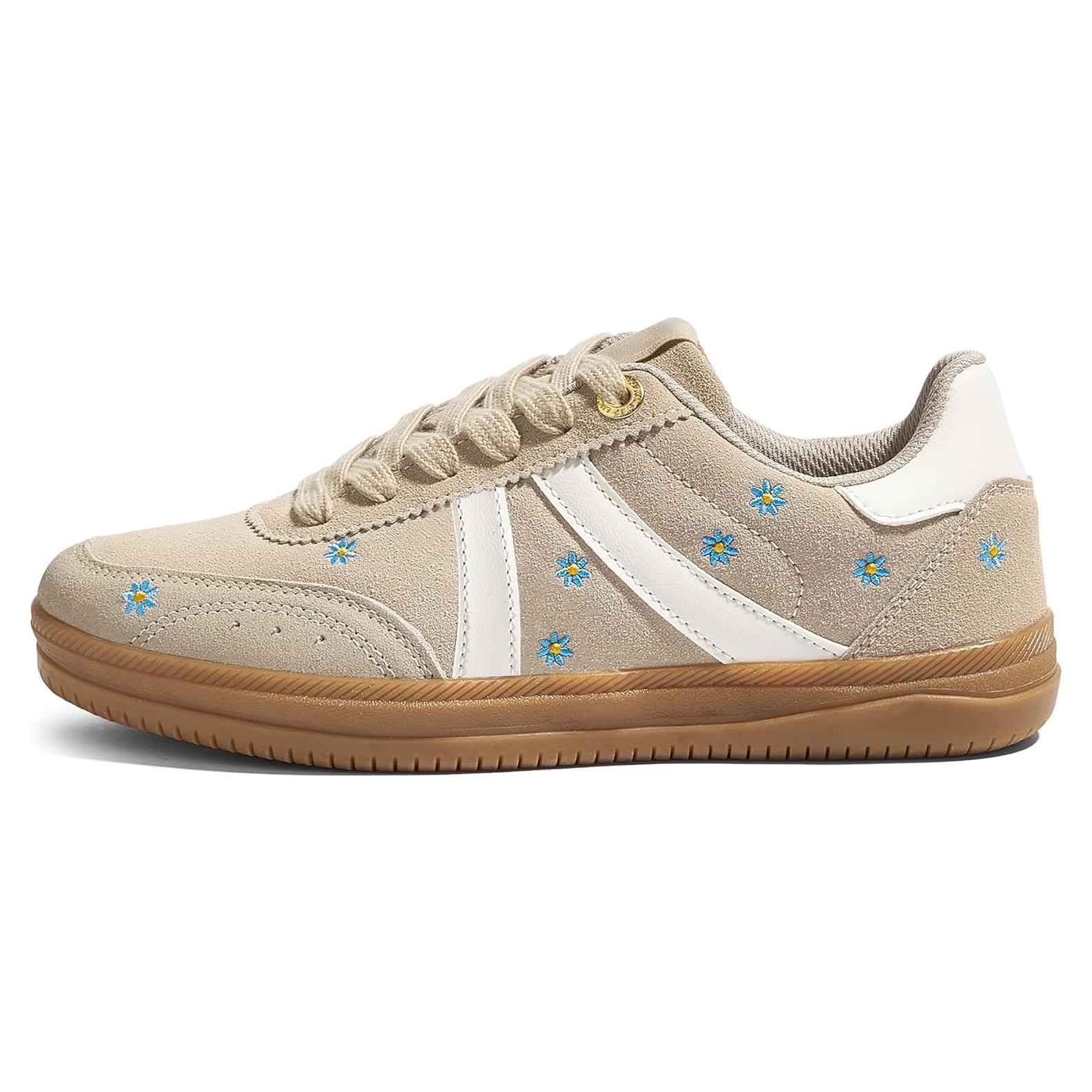 Zapatos de Tenis Retro para Mujer Lucky Step Beige 8