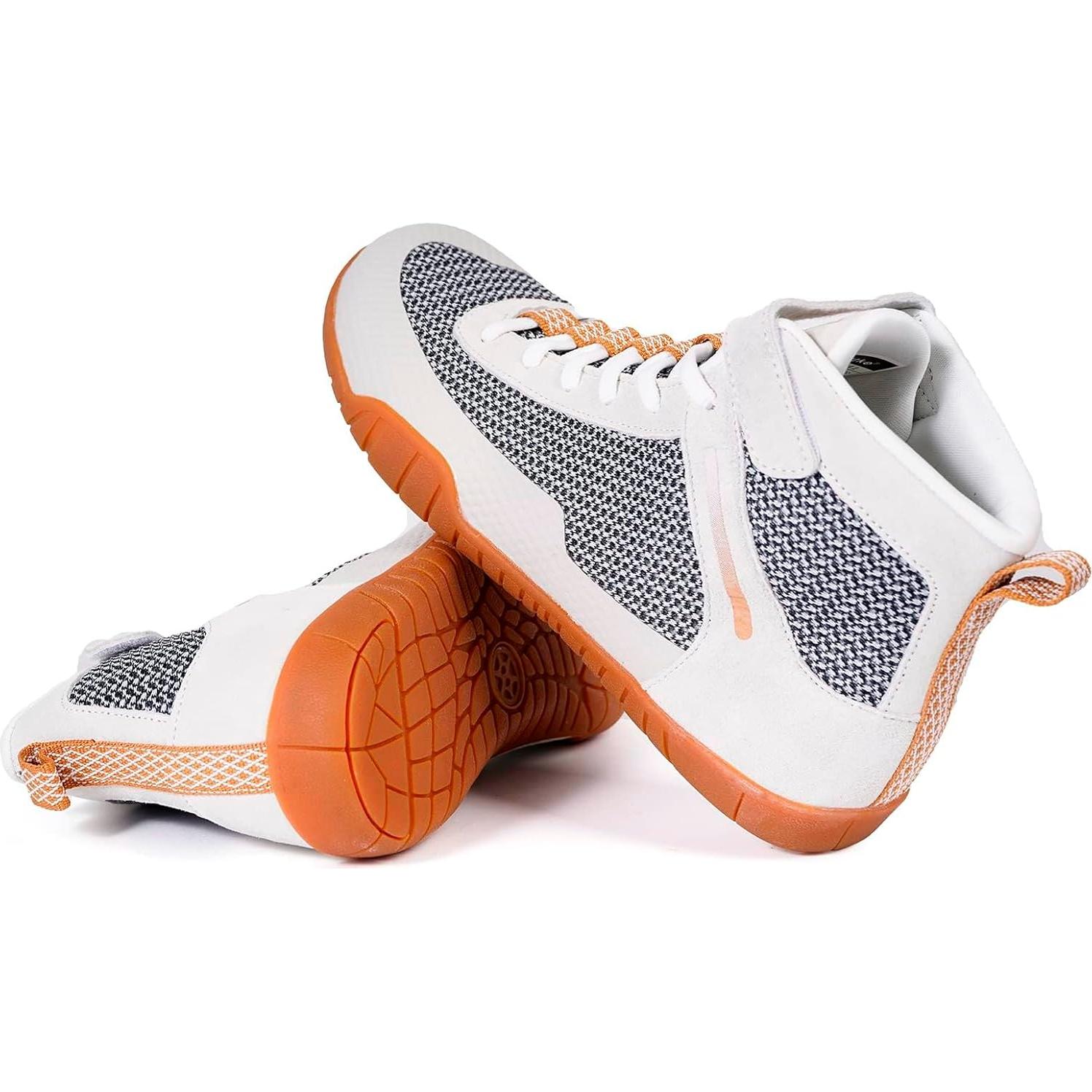 Zapatos de Lucha para Hombres Zapatillas de Boxeo Beige 11 Ancho