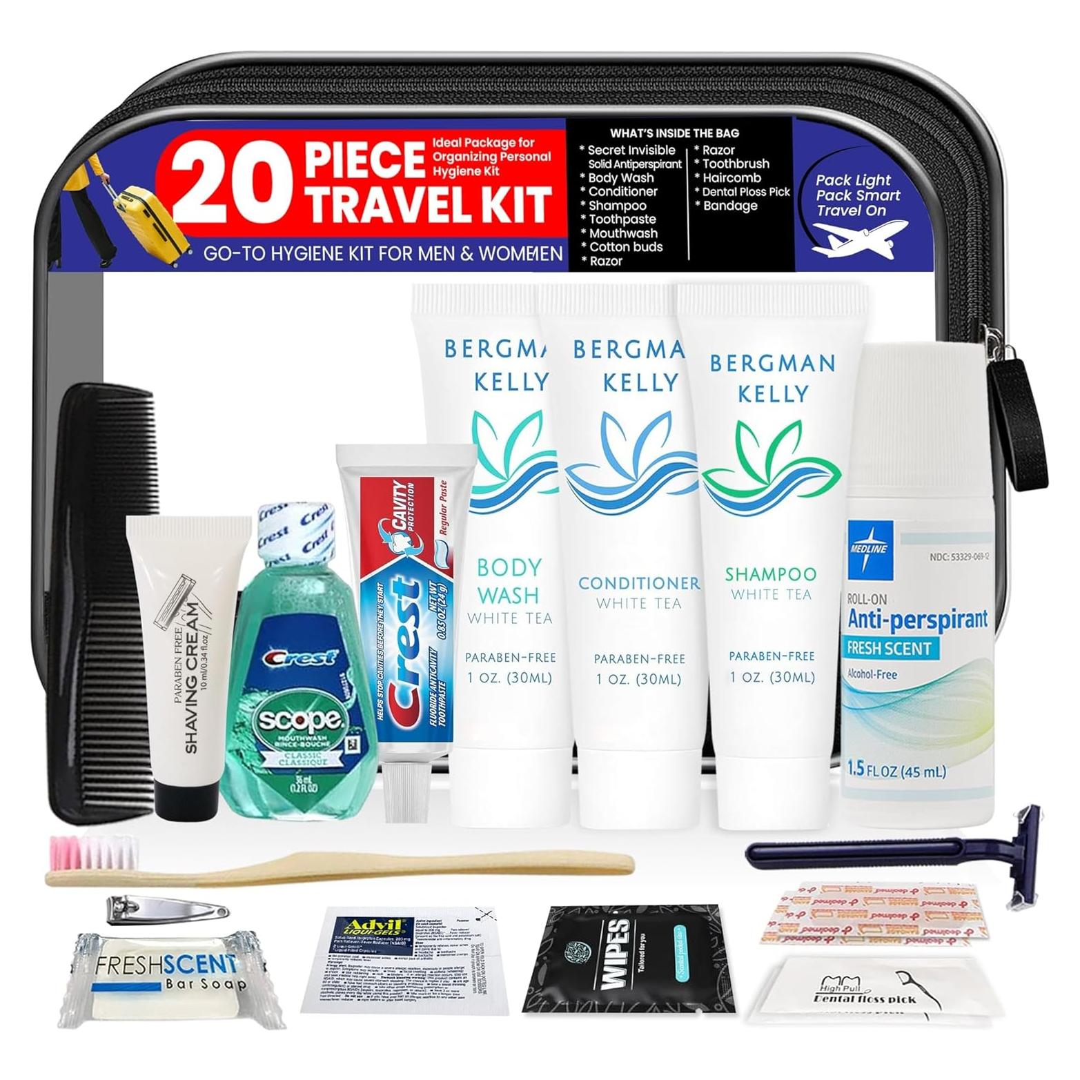Kit de Aseo de Viaje TrekTote 20 Piezas Aprobado por TSA