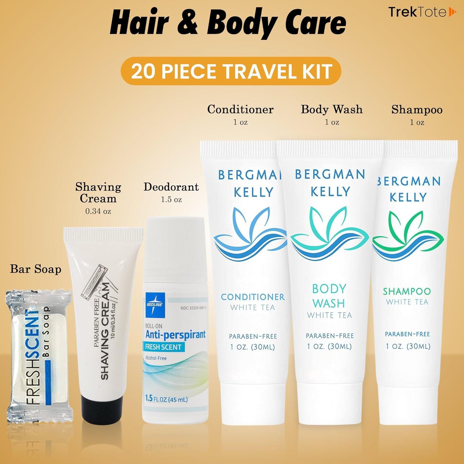 Kit de Aseo de Viaje TrekTote 20 Piezas Aprobado por TSA