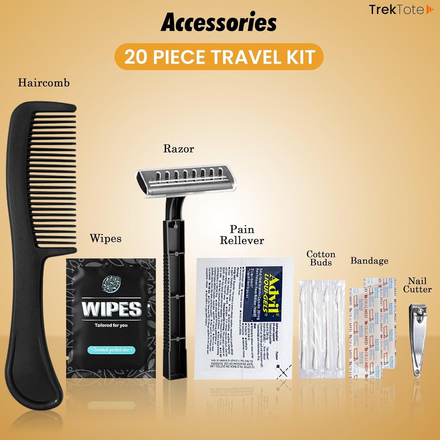 Kit de Aseo de Viaje TrekTote 20 Piezas Aprobado por TSA