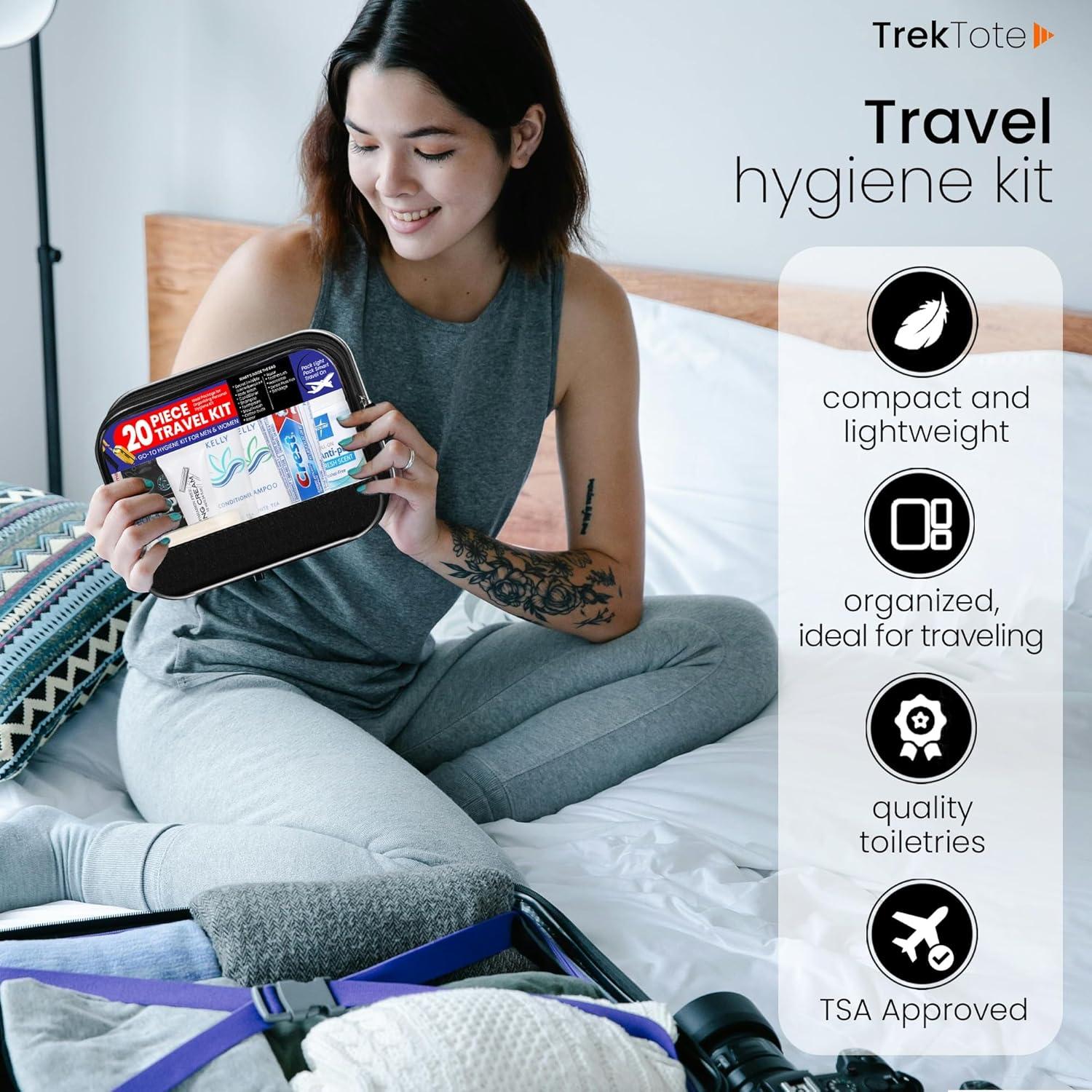 Kit de Aseo de Viaje TrekTote 20 Piezas Aprobado por TSA