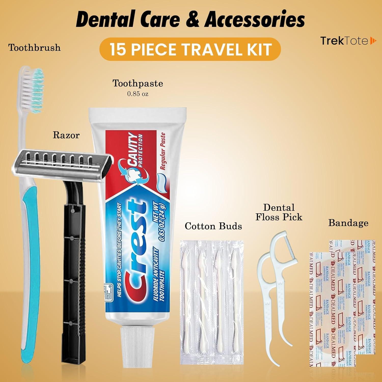 Kit de Aseo de Viaje TrekTote - 15 Piezas TSA para Hombres