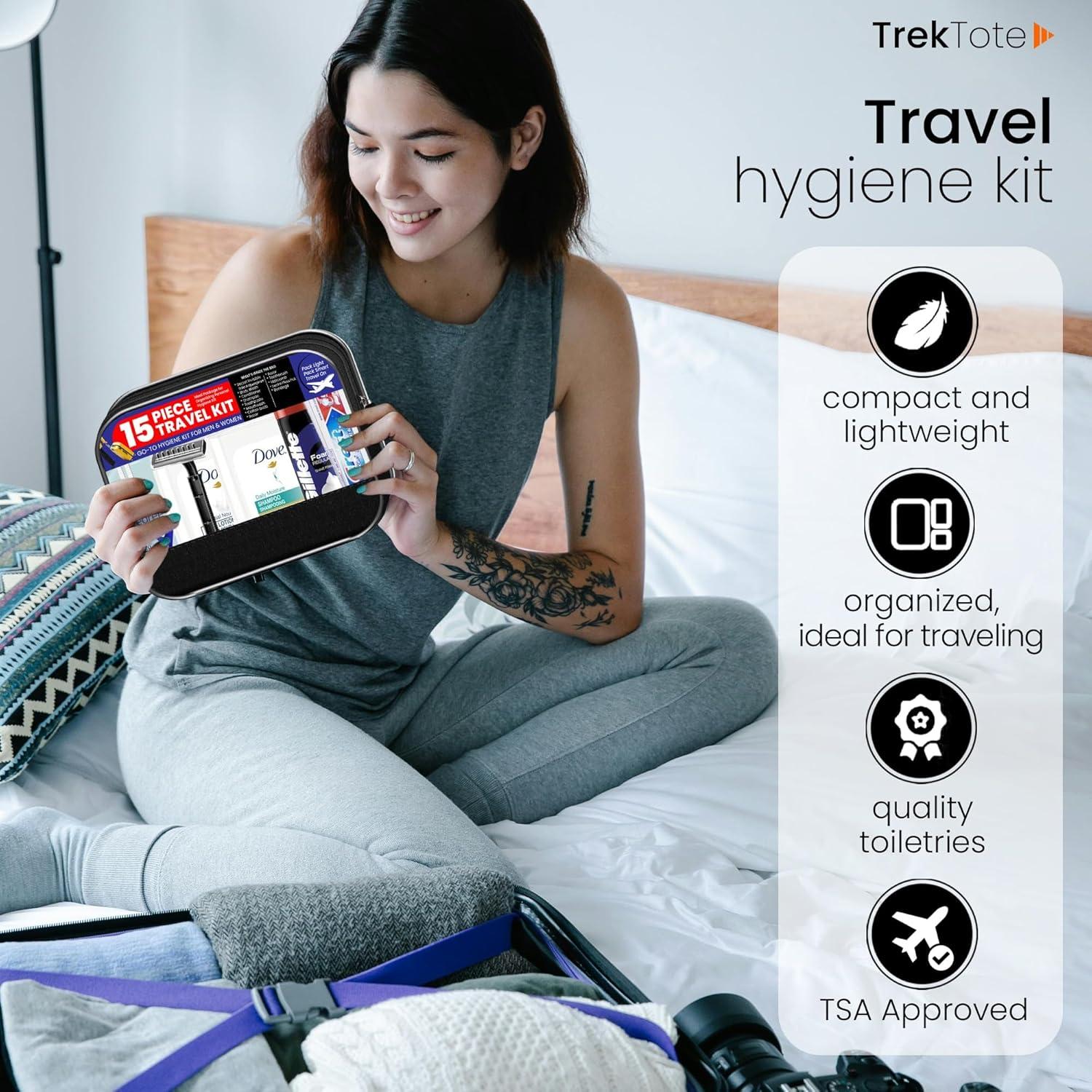 Kit de Aseo de Viaje TrekTote - 15 Piezas TSA para Hombres