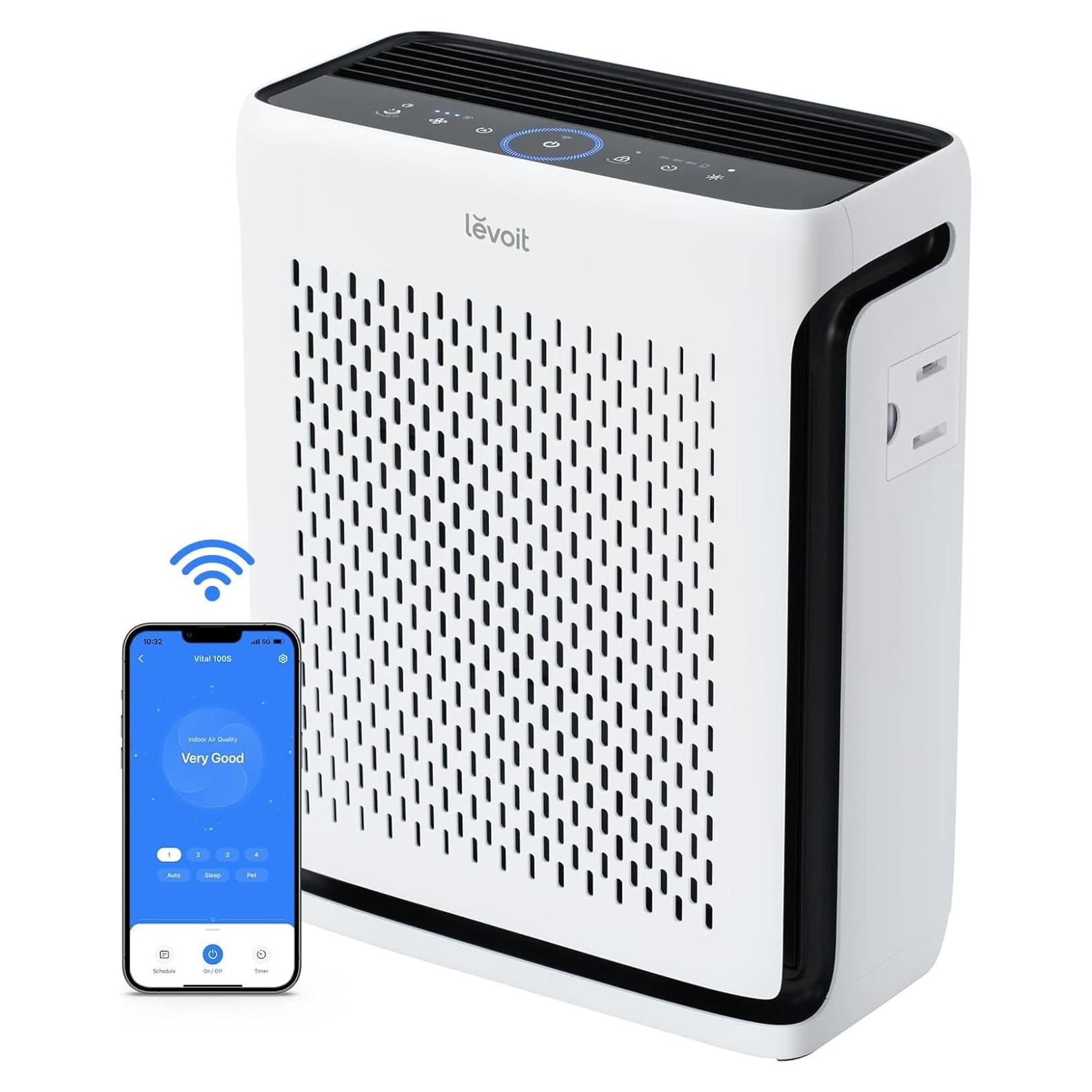 Purificador de Aire LEVOIT Vital 100S-P HEPA para Habitaciones Grandes