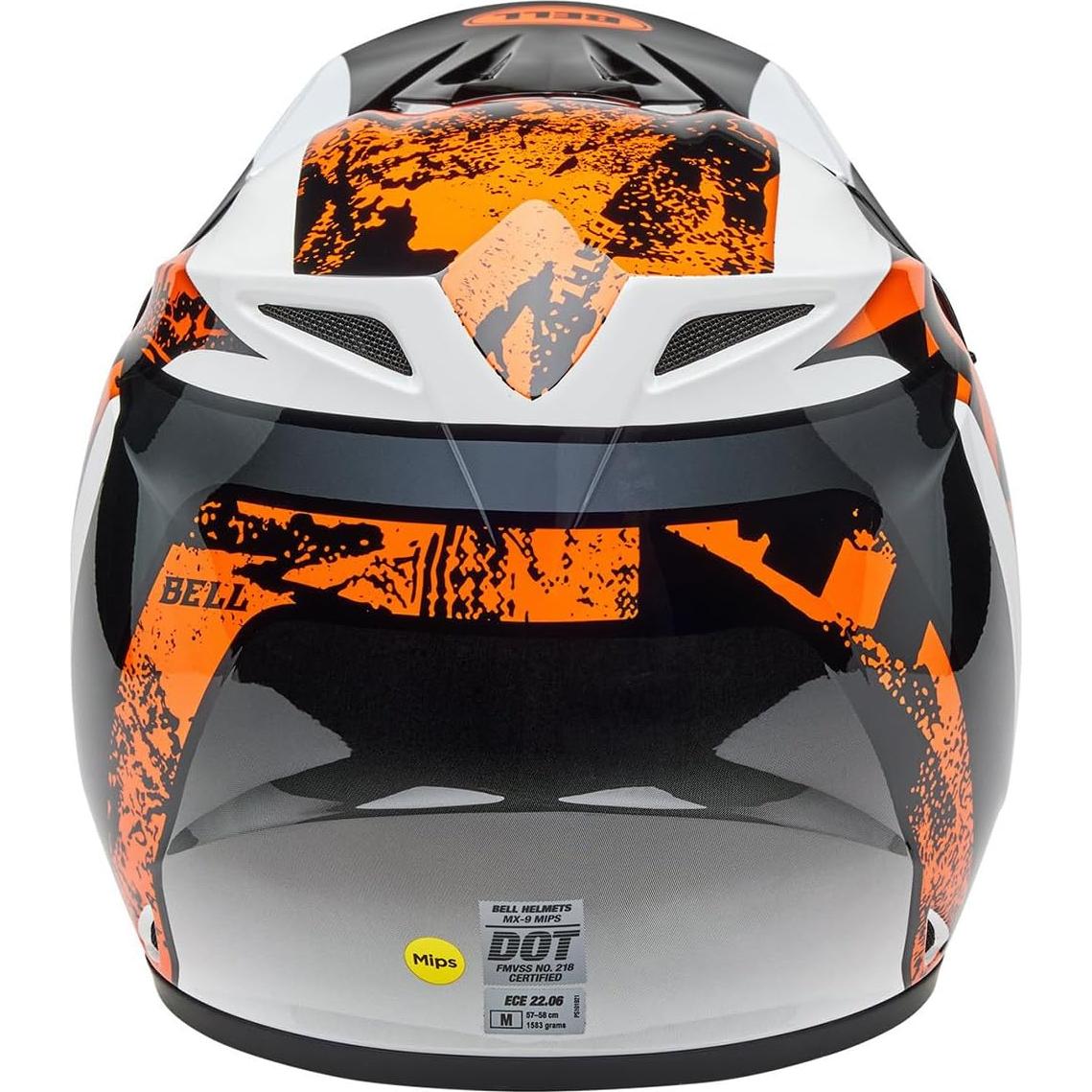 Casco de Motocross BELL MX-9 MIPS Negro/Naranja Mediano