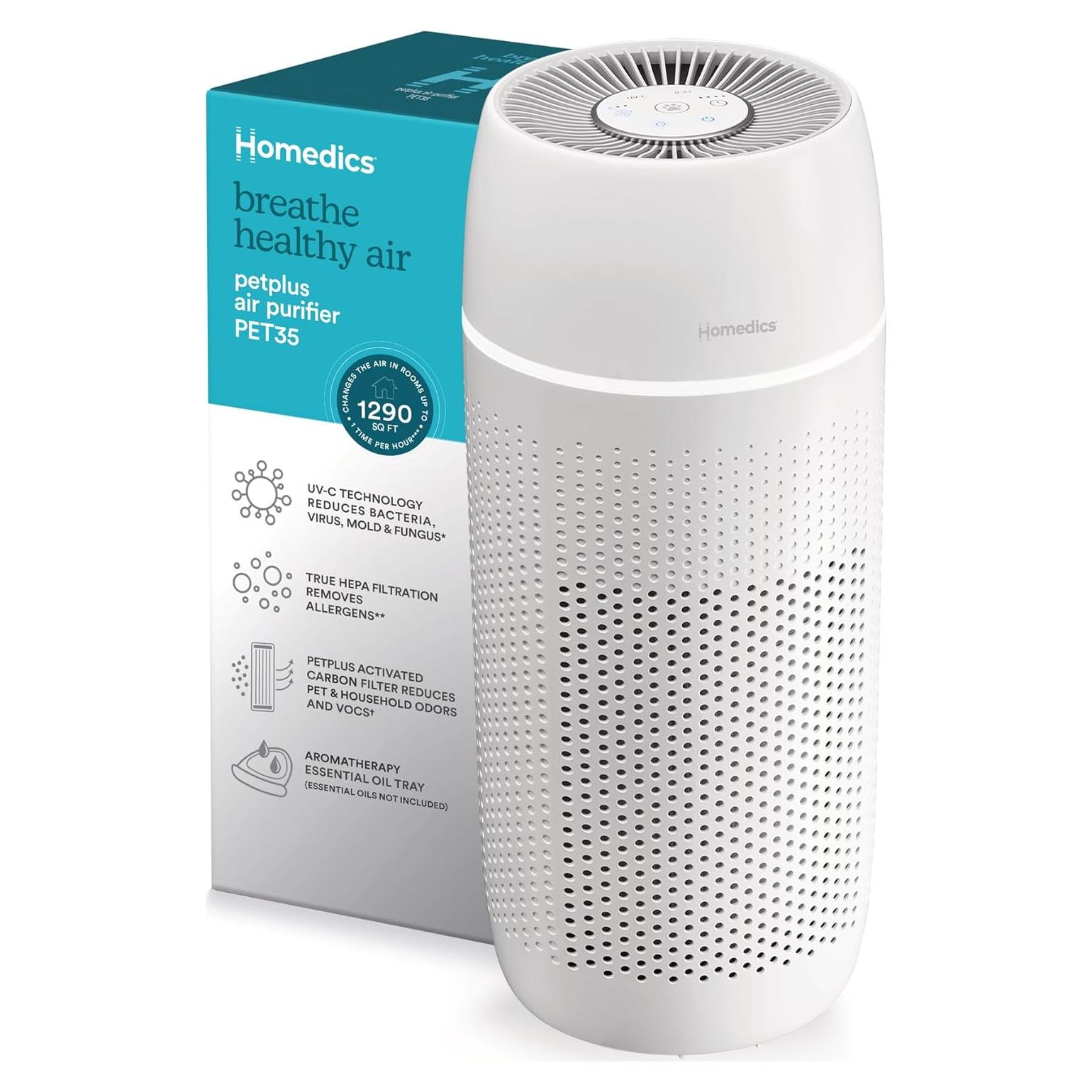 Purificador de Aire Homedics 5-en-1 PetPlus HEPA 24.7 m²