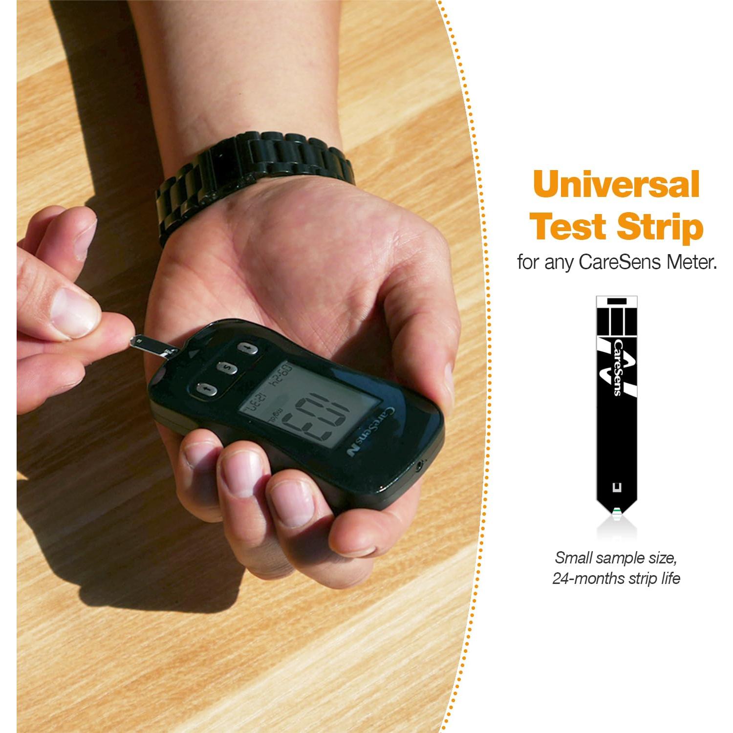 Kit de Monitor de Glucosa CareSens N con 100 Tiras y Lancetas
