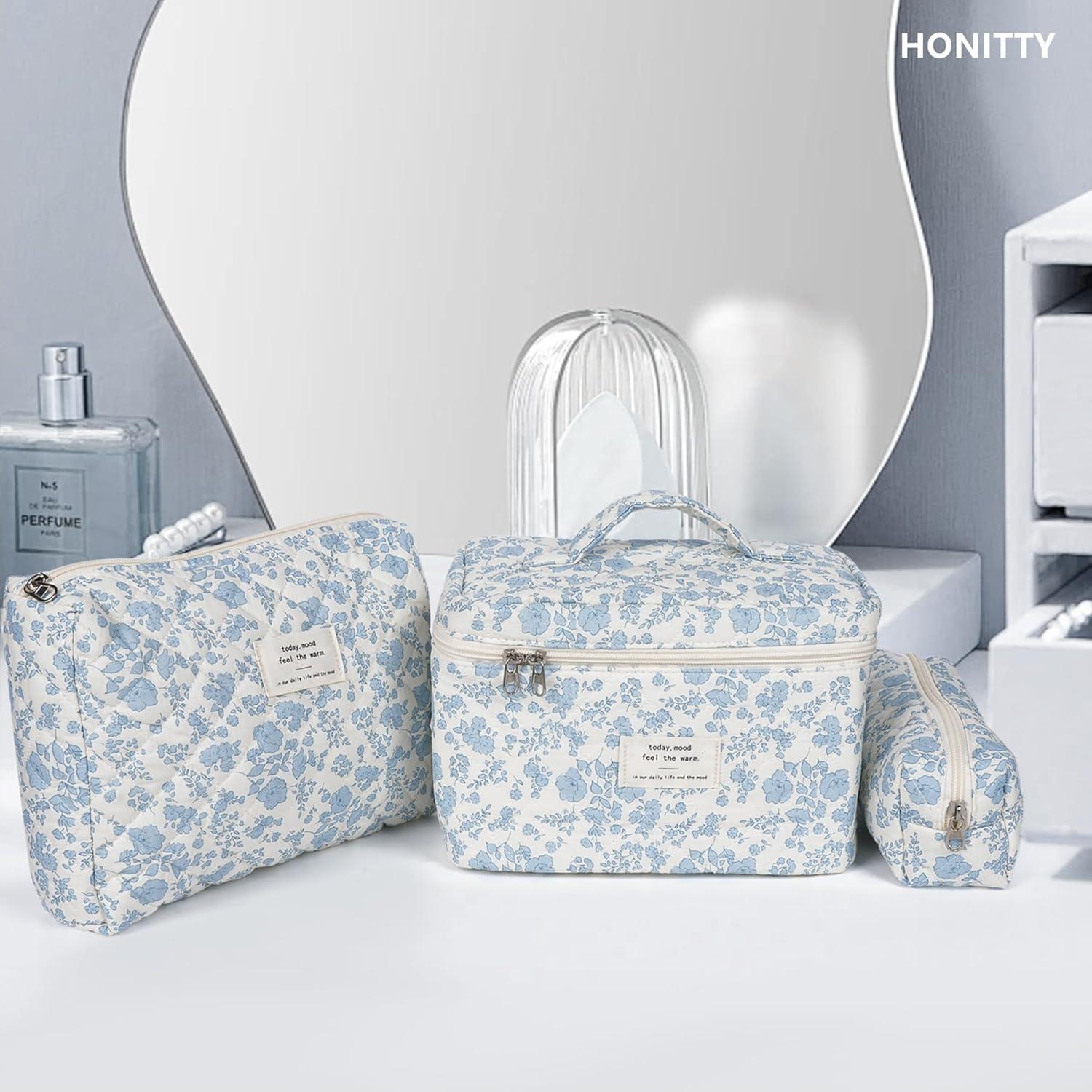 Set de 3 Bolsas de Maquillaje Acolchadas Floral Honitty