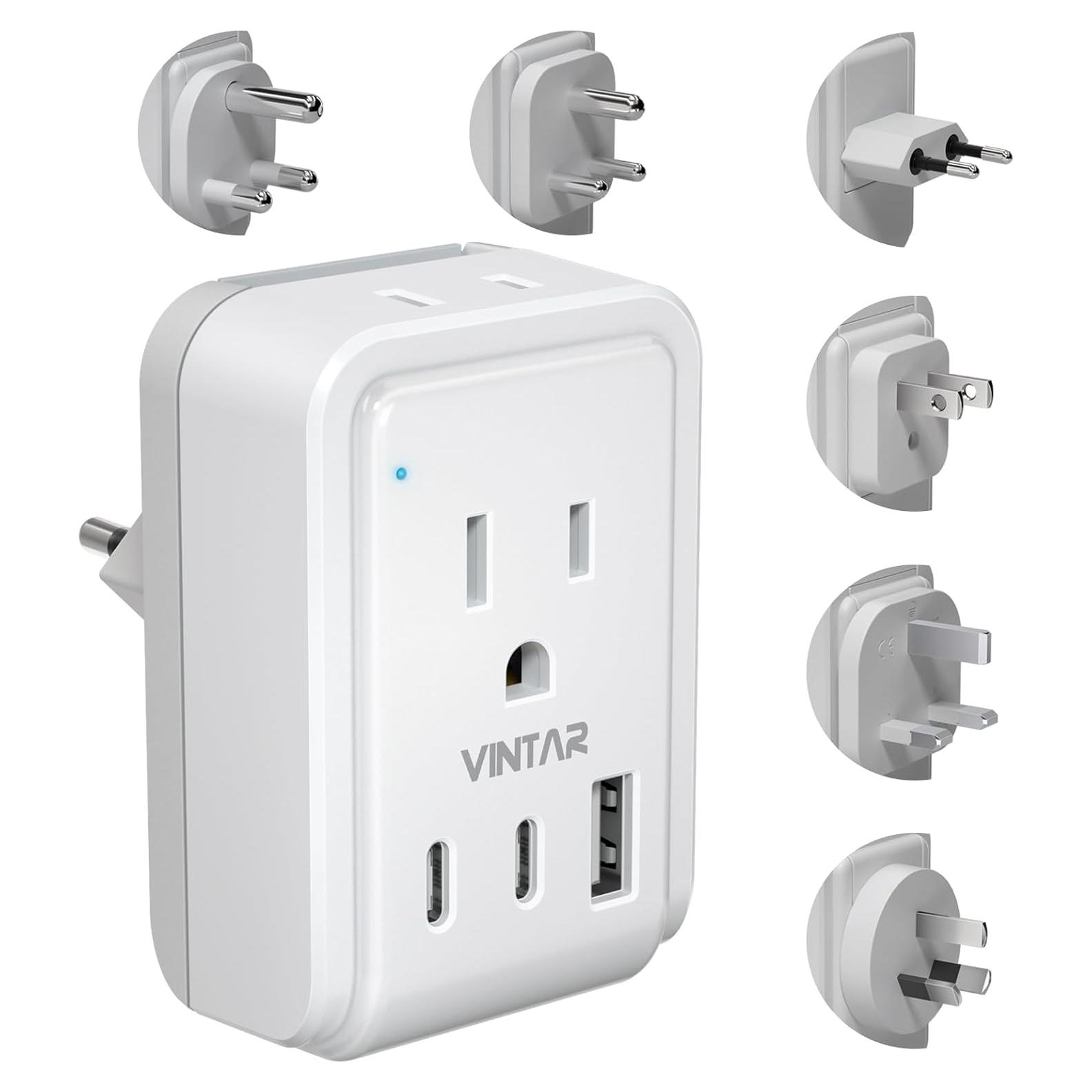 Adaptador de Viaje Universal VINTAR 5 en 1 con 3 USB 17W