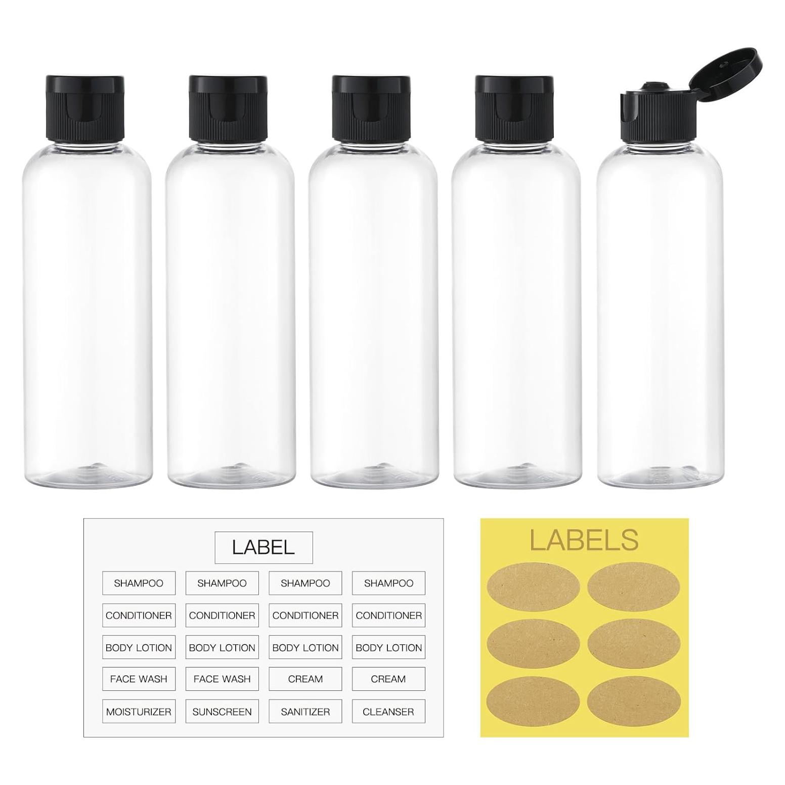Botellas de Viaje Lisapack 100ml 5pcs Aprobadas por TSA