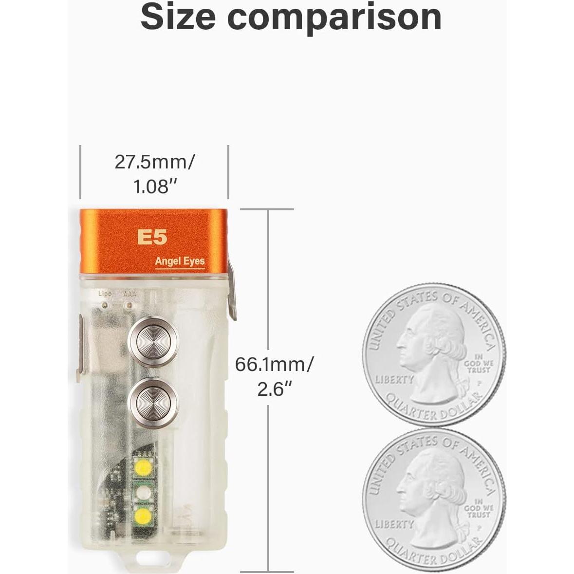Linterna de Llavero RovyVon E5 700 Lúmenes Recargable USB-C
