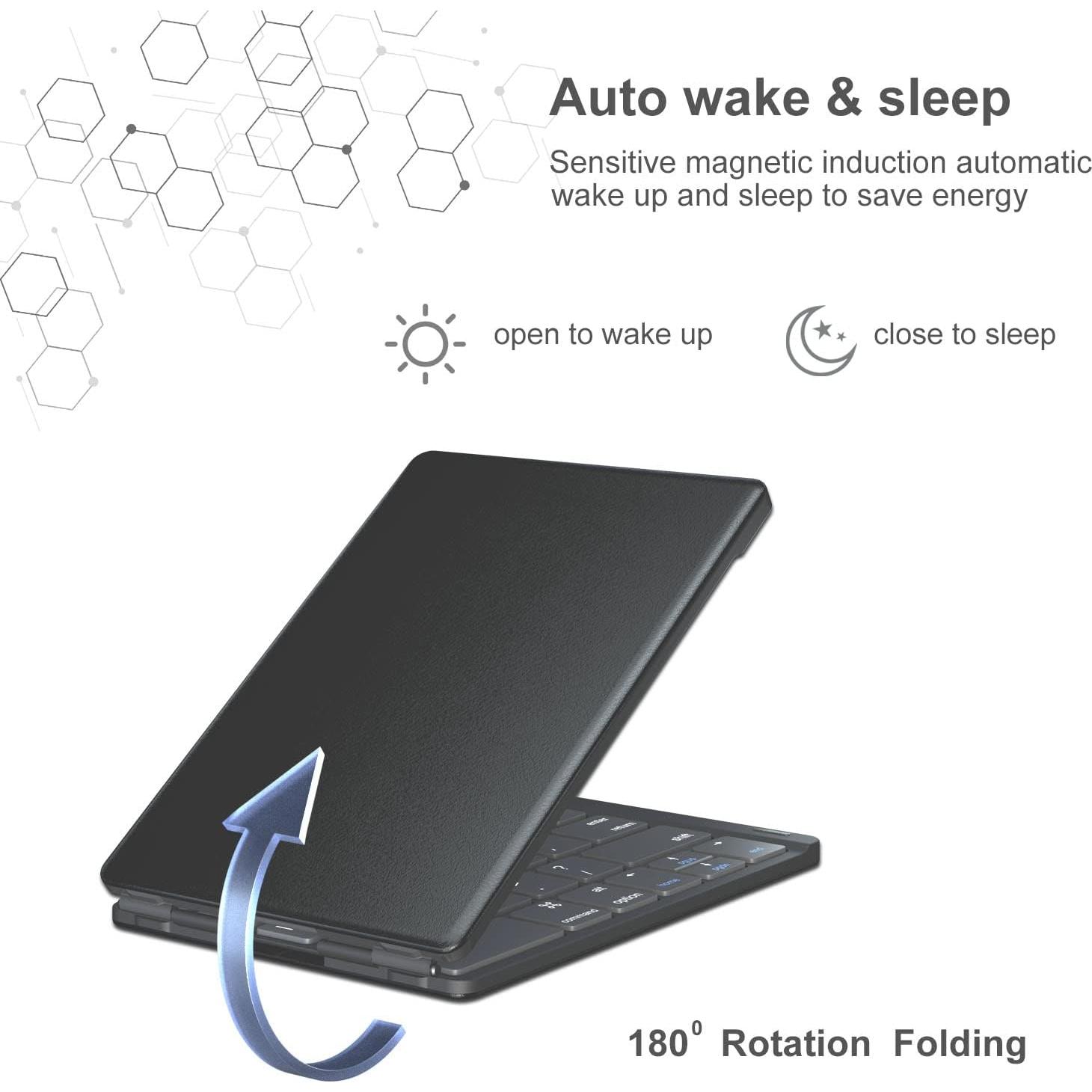 Teclado Plegable Bluetooth ROCK&ROWN - Inalámbrico Portátil Negro