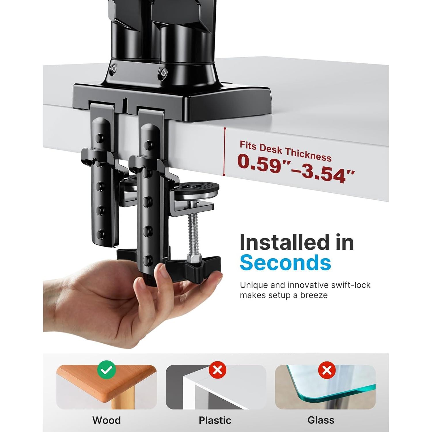 Soporte Doble Monitor HUANUO HNDS6 Ajustable 13-32" 2-9 kg