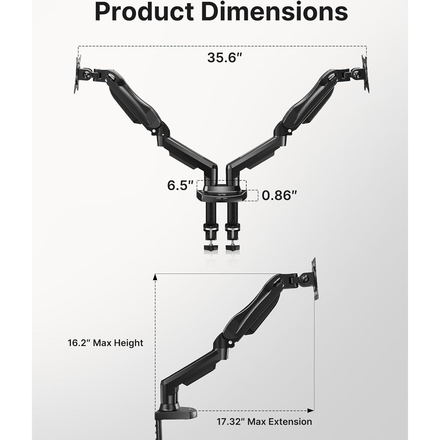Soporte Doble Monitor HUANUO HNDS6 Ajustable 13-32" 2-9 kg