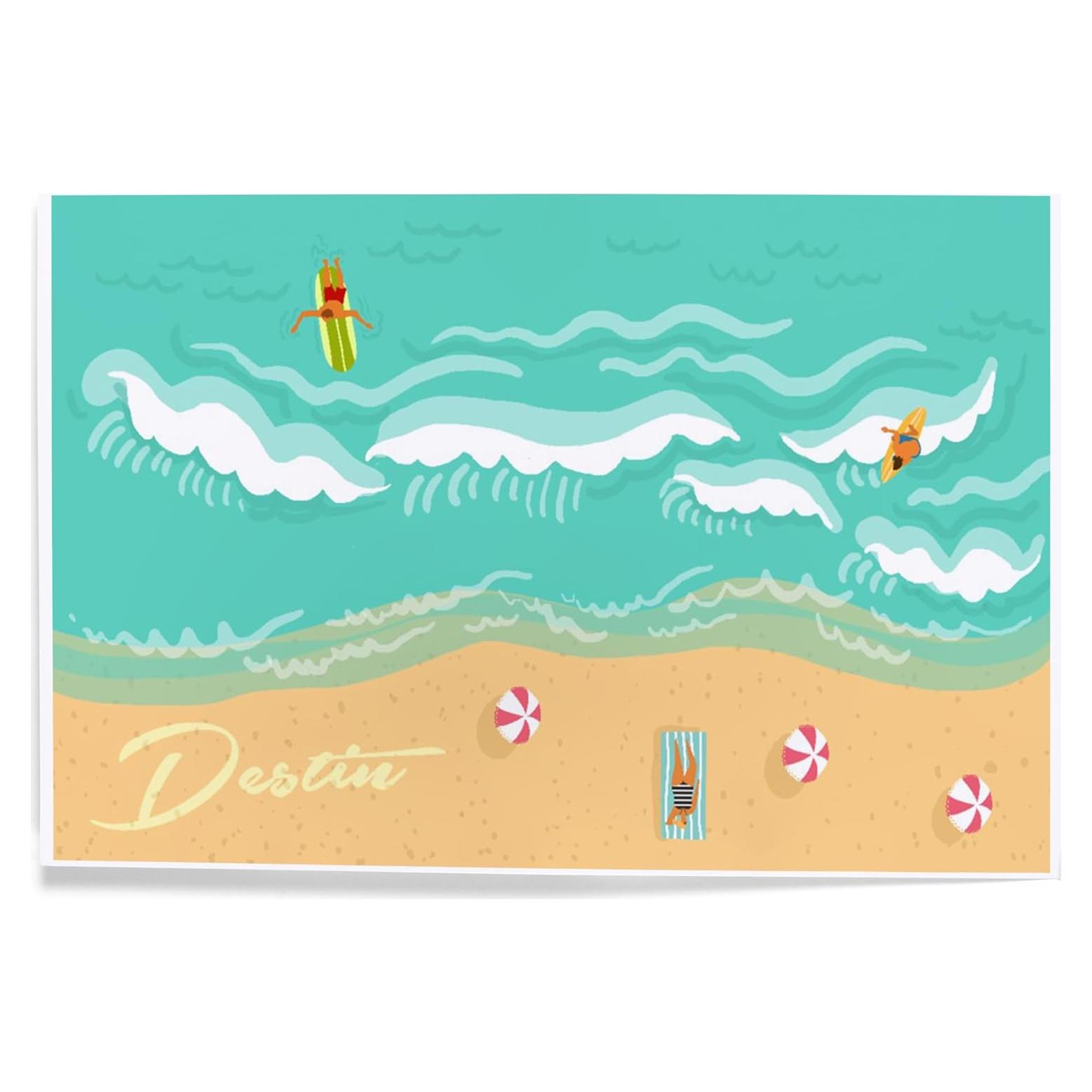 Impresión Artística Lantern Press 20x30 cm Playa Destin