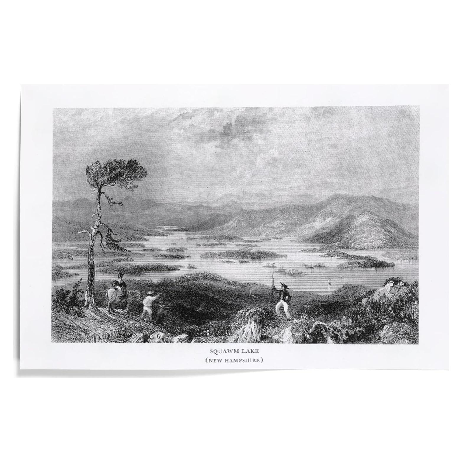 Impresión Artística Lantern Press 30x45 cm Lago Squam