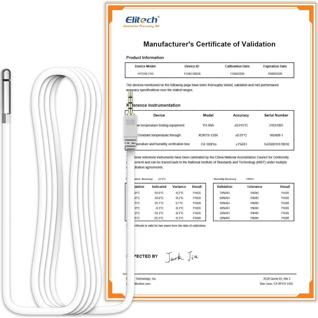 Elitech 4G Wireless Remote Real-Time IOT Data Logger, APP/Cloud Data Storage, with Dual External Expansion Channel with T&H Probe + Glycol Bottle Temp Probe