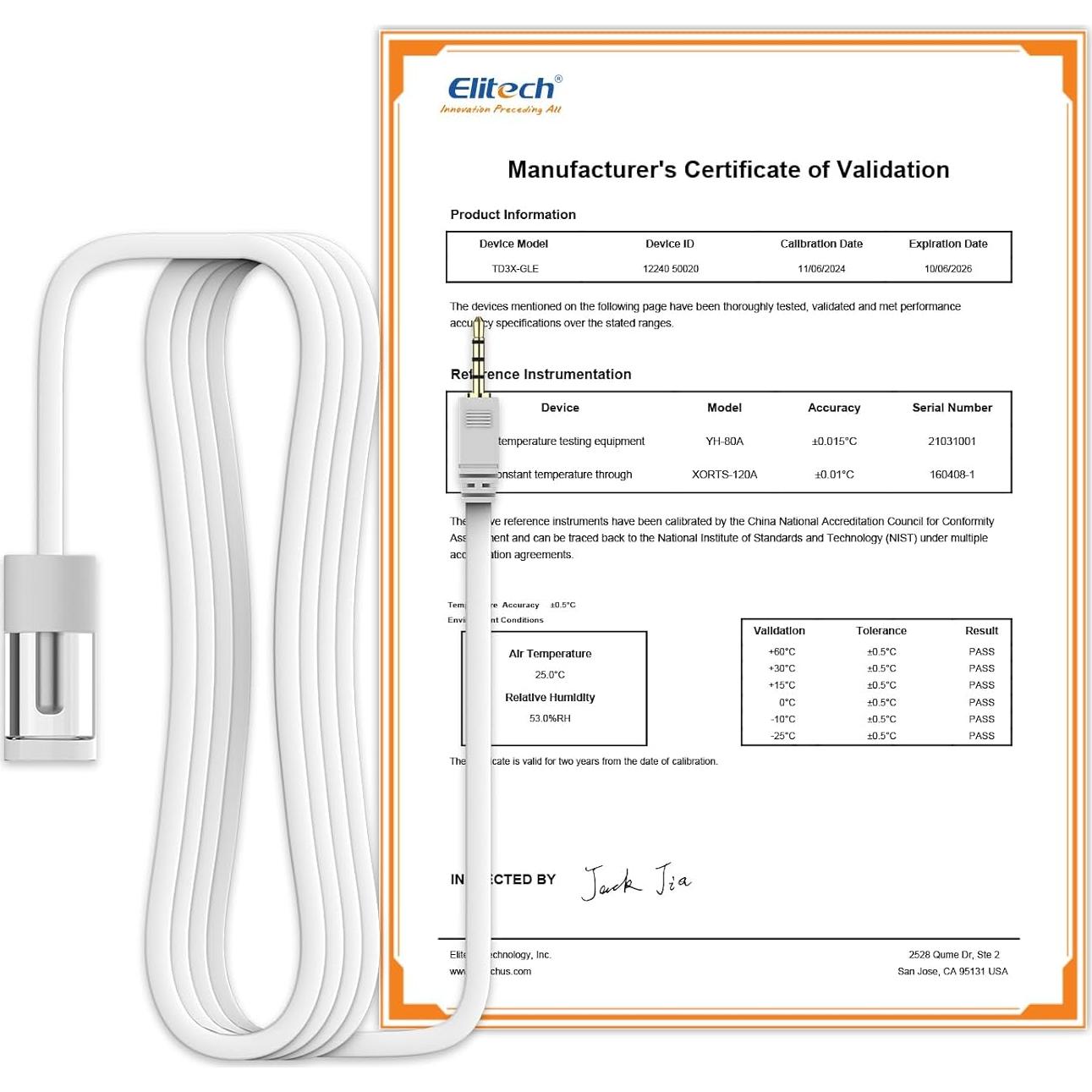 Elitech 4G Wireless Remote Real-Time IOT Data Logger, APP/Cloud Data Storage, with Dual External Expansion Channel with T&H Probe + Glycol Bottle Temp Probe