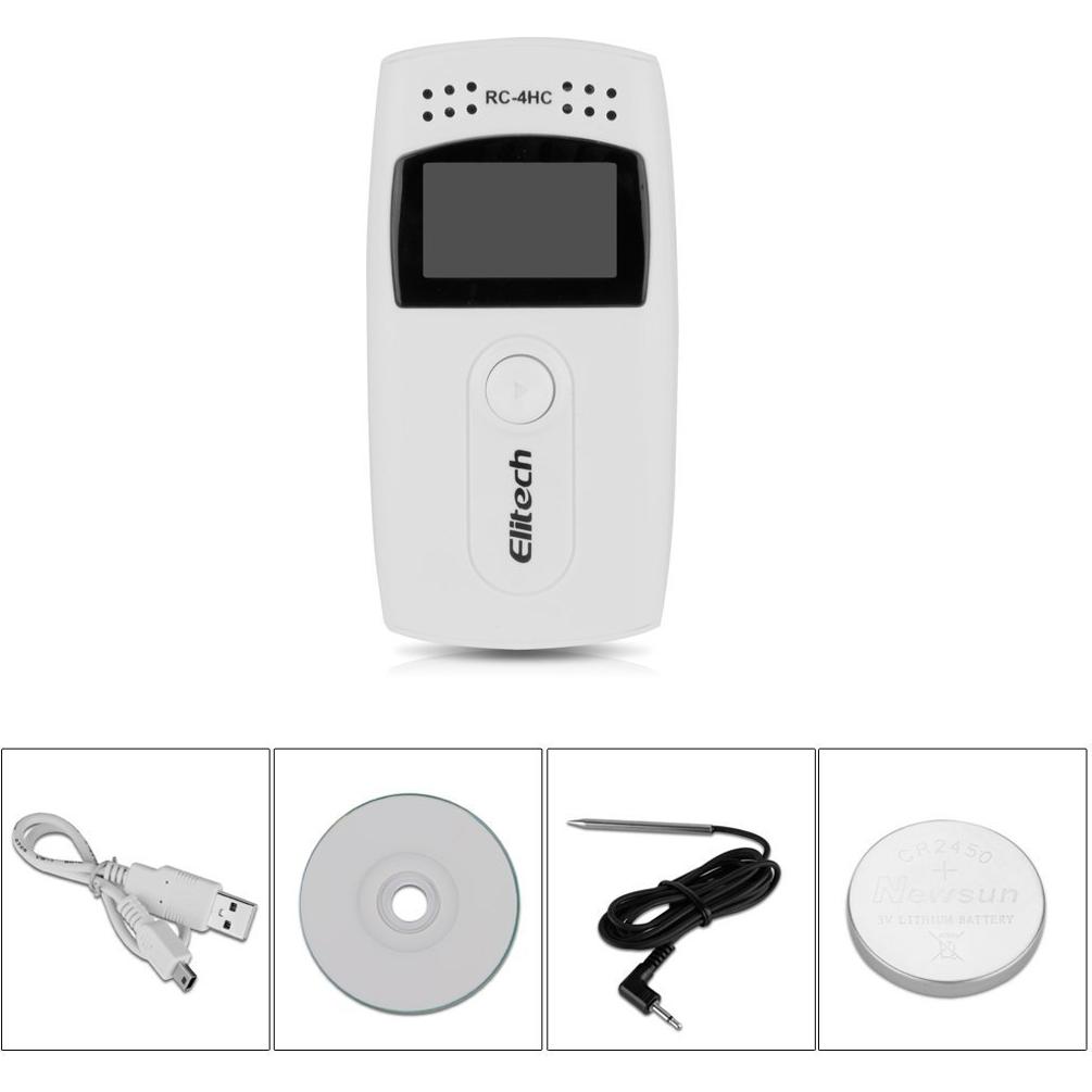 Grabador de Datos de Temperatura y Humedad Elitech RC-4HC -30°C a +60°C (Paquete de 4)