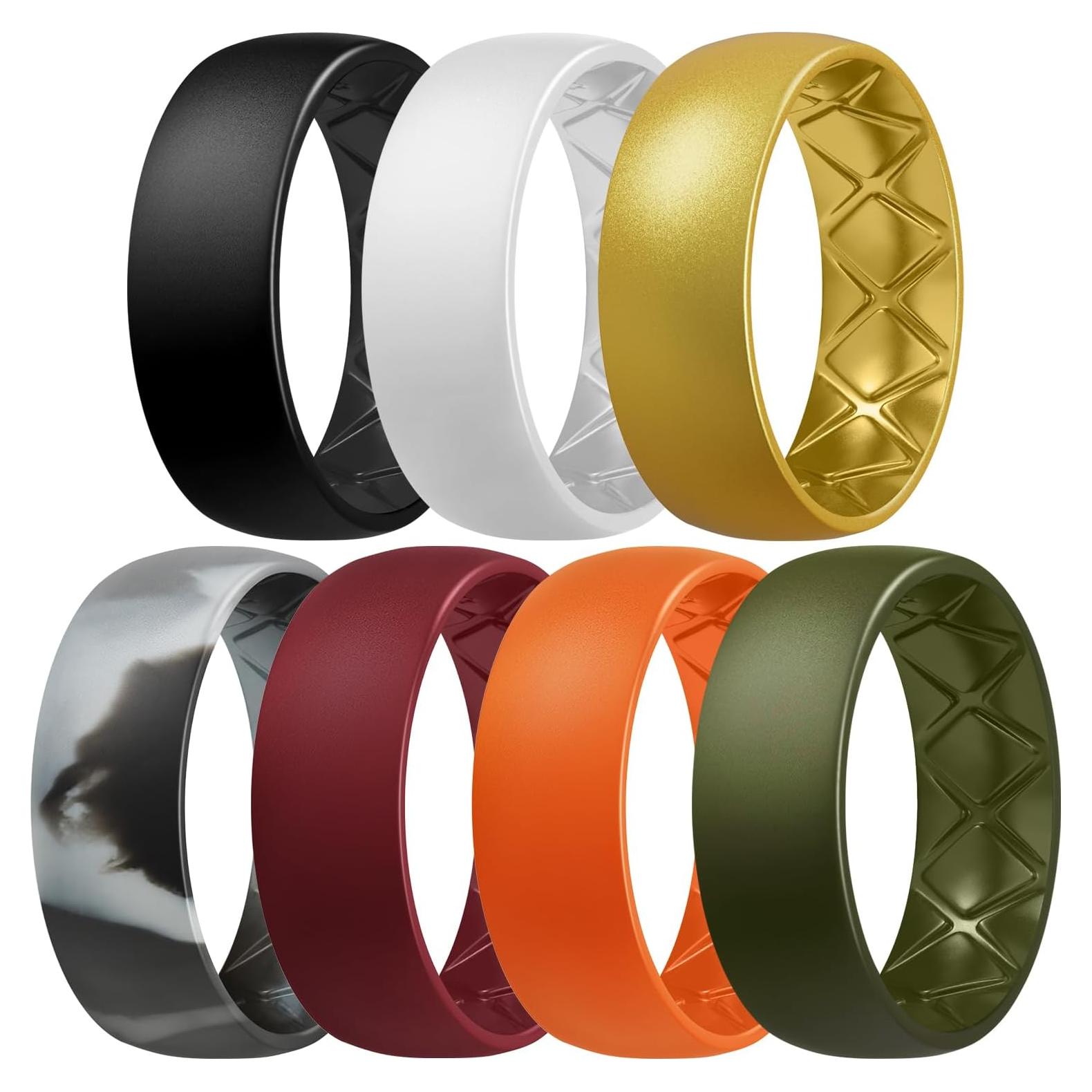 Anillo de Silicona Egnaro para Hombres - Set de 7 Colores