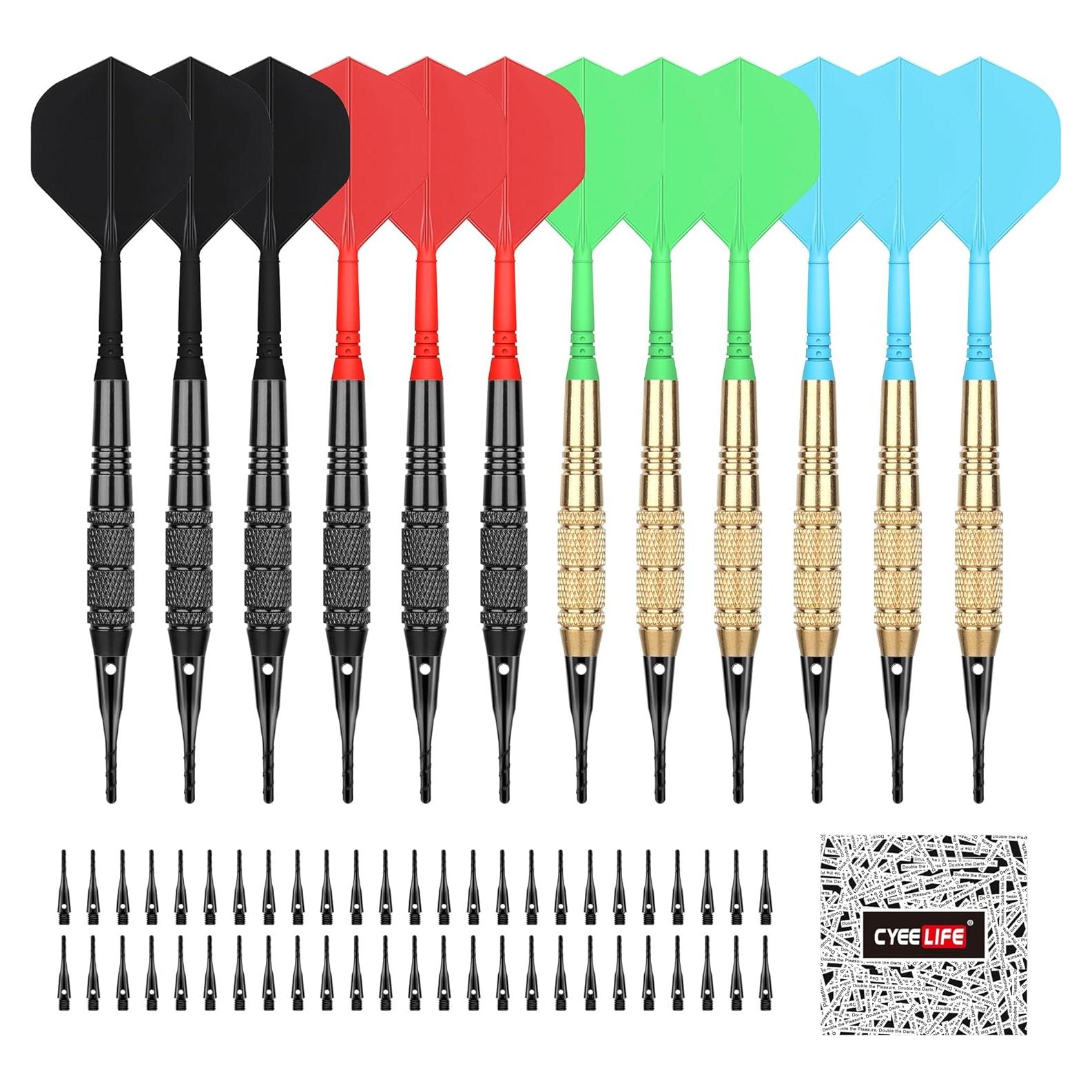 Dardos de Punta Plástica CyeeLife 12 Pcs 18 Gramos para Tablero Electrónico