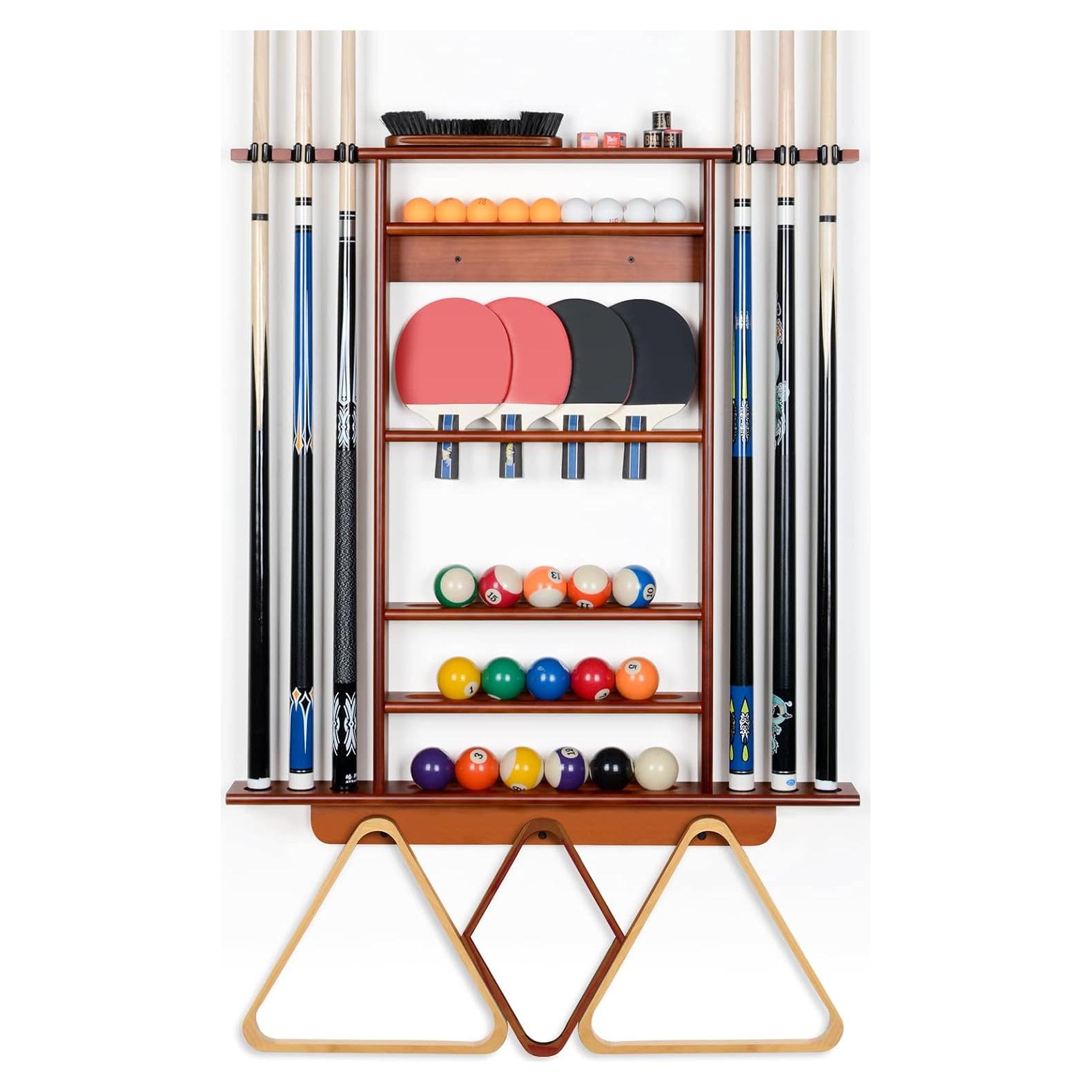 Soporte para Palos de Billar y Ping Pong XCSOURCE 2-en-1 Madera