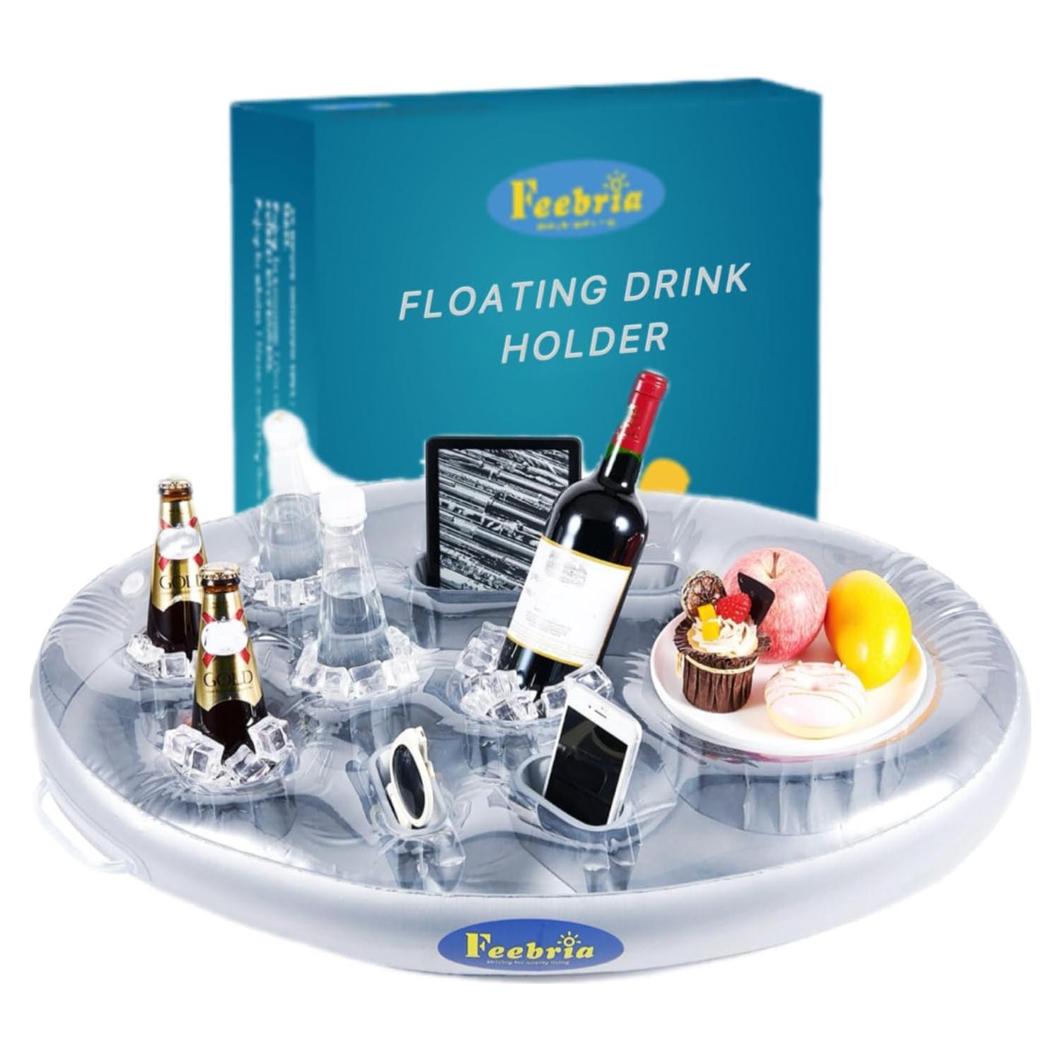 Soporte Inflable de Bebidas FEEBRIA para Piscina y Jacuzzi