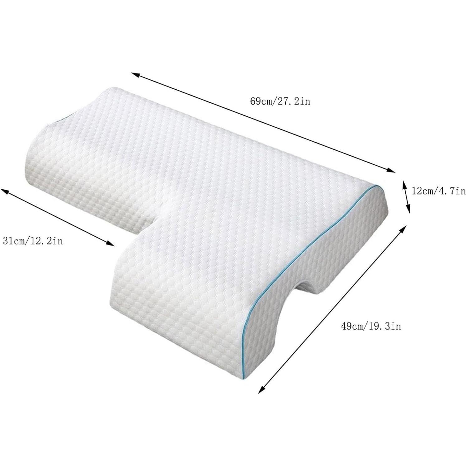 Couple Specific Pressure Memory Foam Pillow，Slow Design Hand Comfort Sleep Enhancing Ideal，Couple's Merging Pillow for Ultimate Comfort (White-Right arm Style)