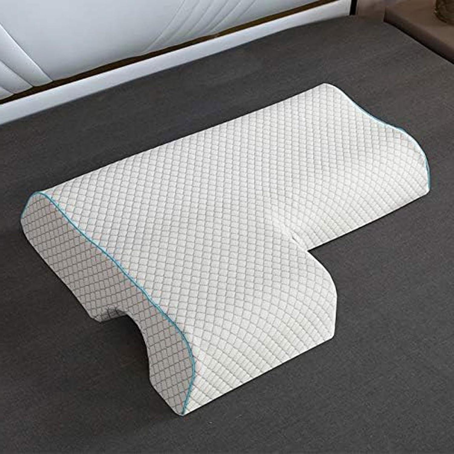 Couple Specific Pressure Memory Foam Pillow，Slow Design Hand Comfort Sleep Enhancing Ideal，Couple's Merging Pillow for Ultimate Comfort (White-Right arm Style)