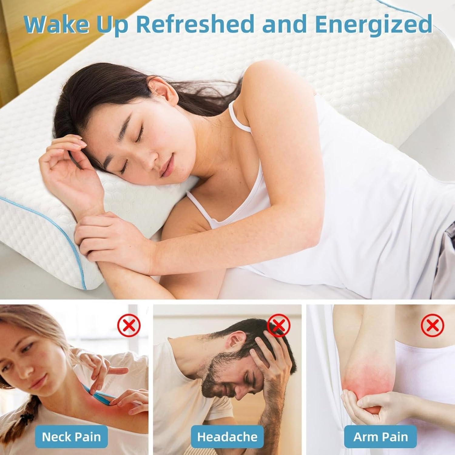 Couple Specific Pressure Memory Foam Pillow，Slow Design Hand Comfort Sleep Enhancing Ideal，Couple's Merging Pillow for Ultimate Comfort (White-Right arm Style)