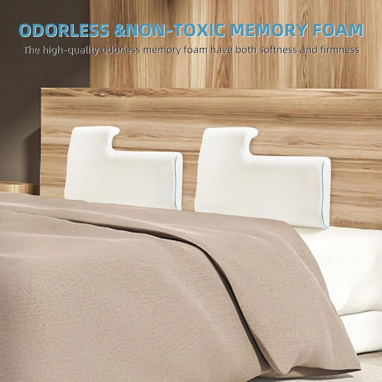 Couple Specific Pressure Memory Foam Pillow，Slow Design Hand Comfort Sleep Enhancing Ideal，Couple's Merging Pillow for Ultimate Comfort (White-Right arm Style)