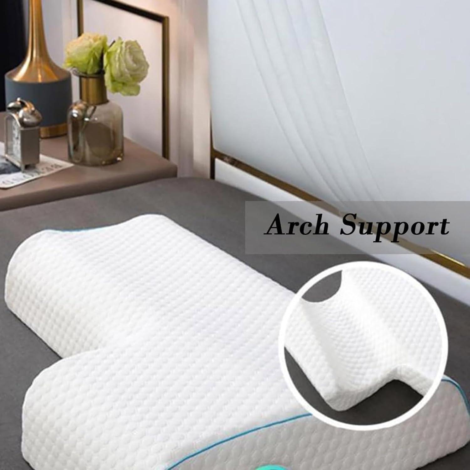 Couple Specific Pressure Memory Foam Pillow，Slow Design Hand Comfort Sleep Enhancing Ideal，Couple's Merging Pillow for Ultimate Comfort (White-Right arm Style)