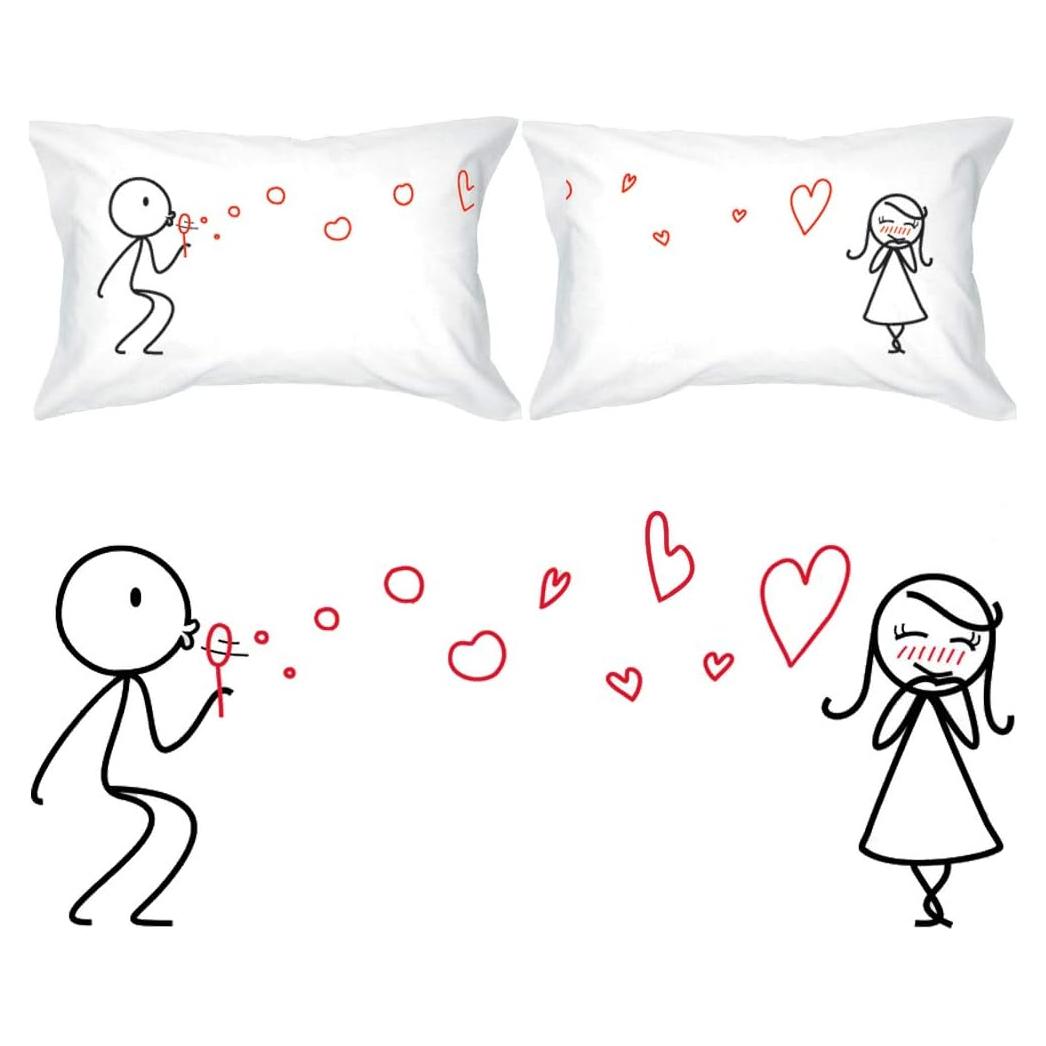 BoldLoft Fundas de Almohada para Parejas 50.8x76.2cm Algodón