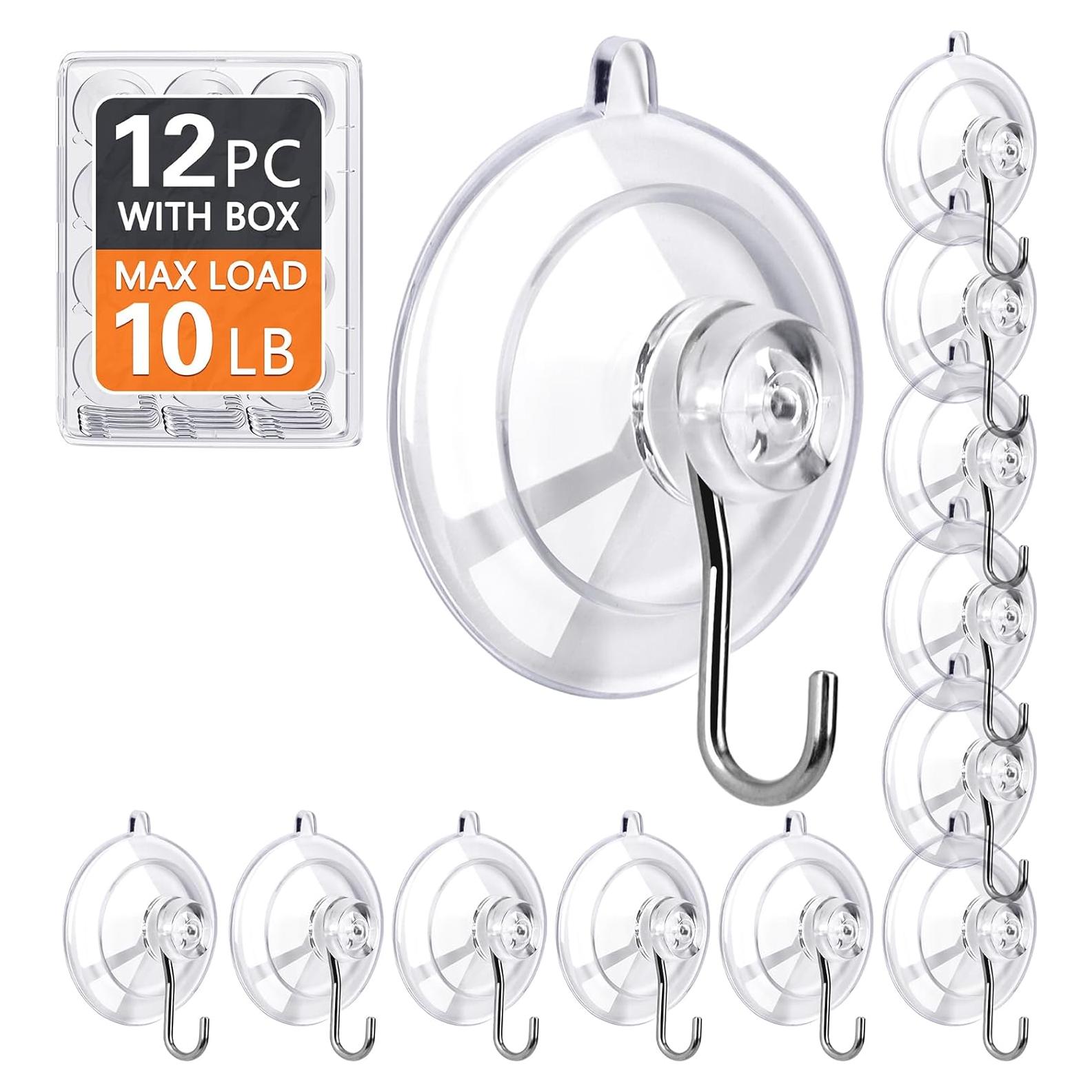 Ganchos de Ventosa KORCCI 12pcs Transparentes 4.5kg
