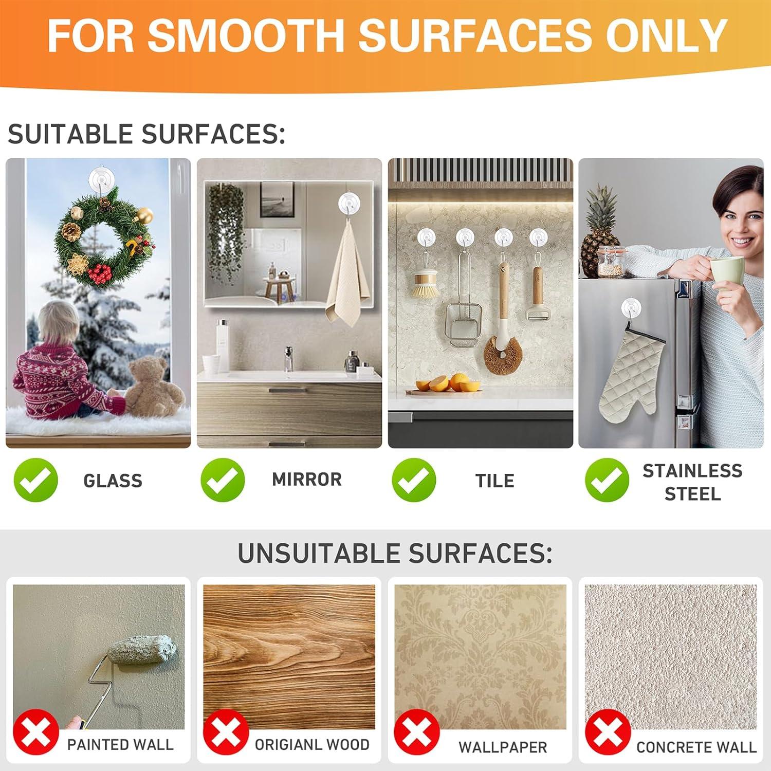 Ganchos de Ventosa KORCCI 12pcs Transparentes 4.5kg