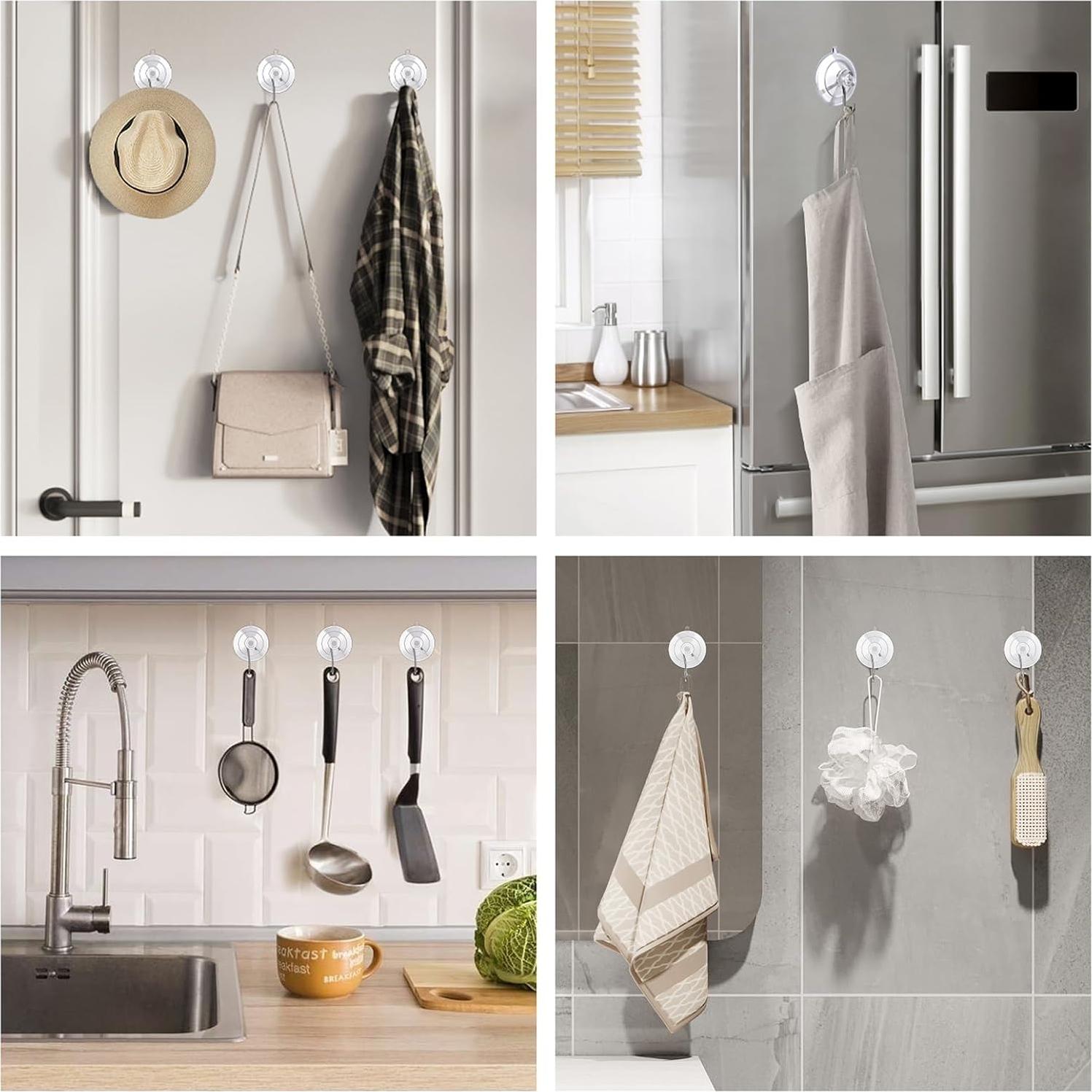 Ganchos de Ventosa KORCCI 12pcs Transparentes 4.5kg