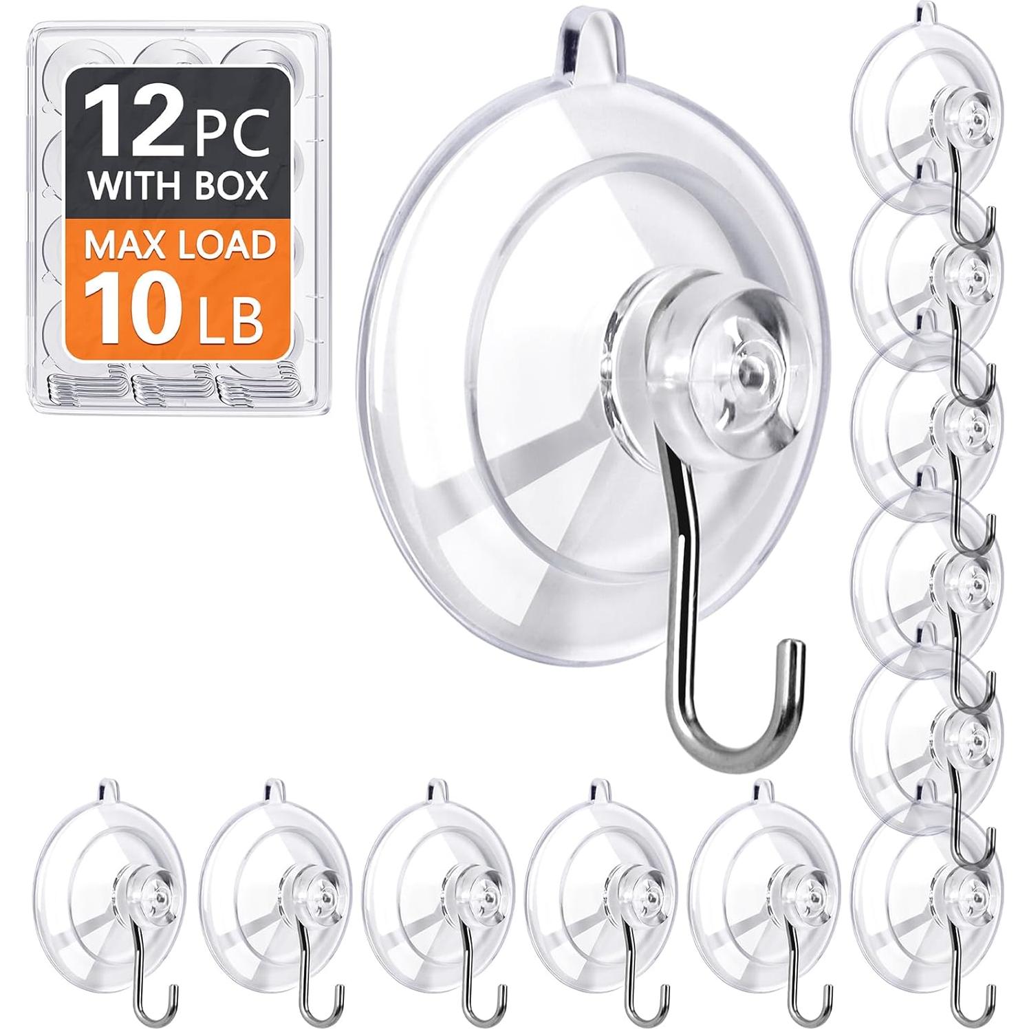 Ganchos de Ventosa KORCCI 12pcs Transparentes 4.5kg