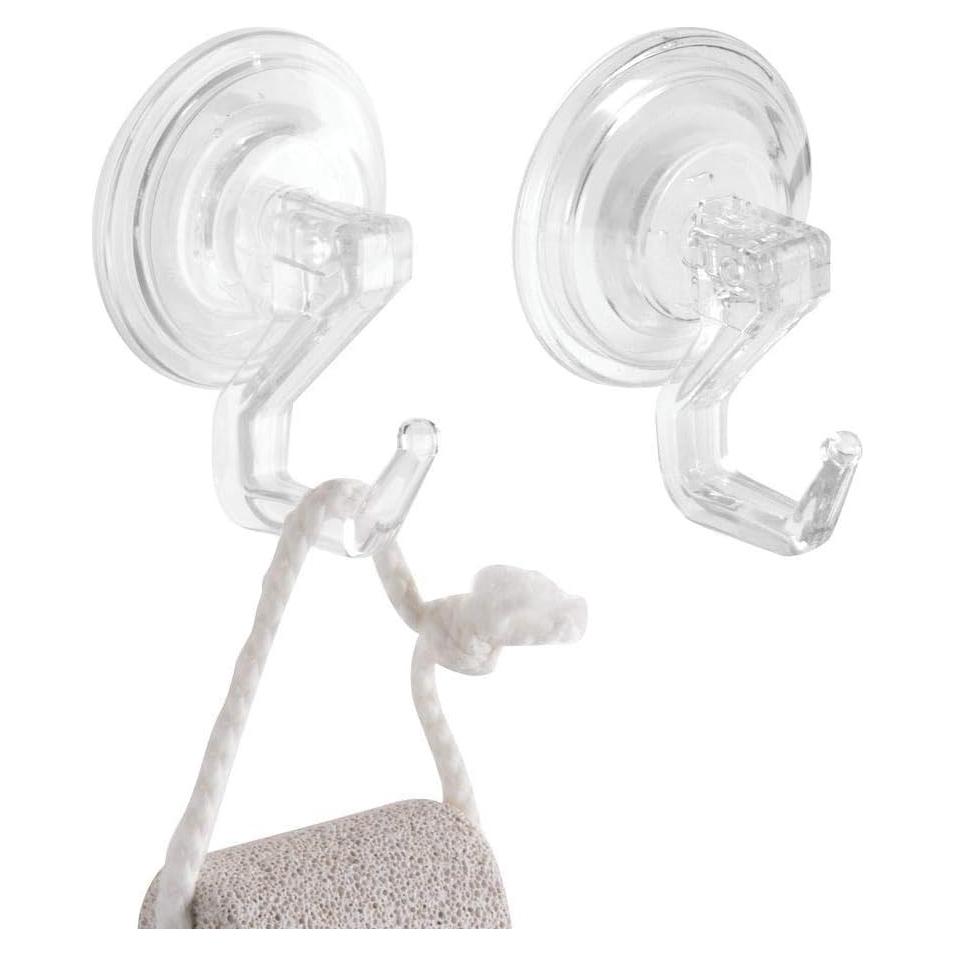 Ganchos de Ventosa iDesign para Baño Set de 2 Transparente
