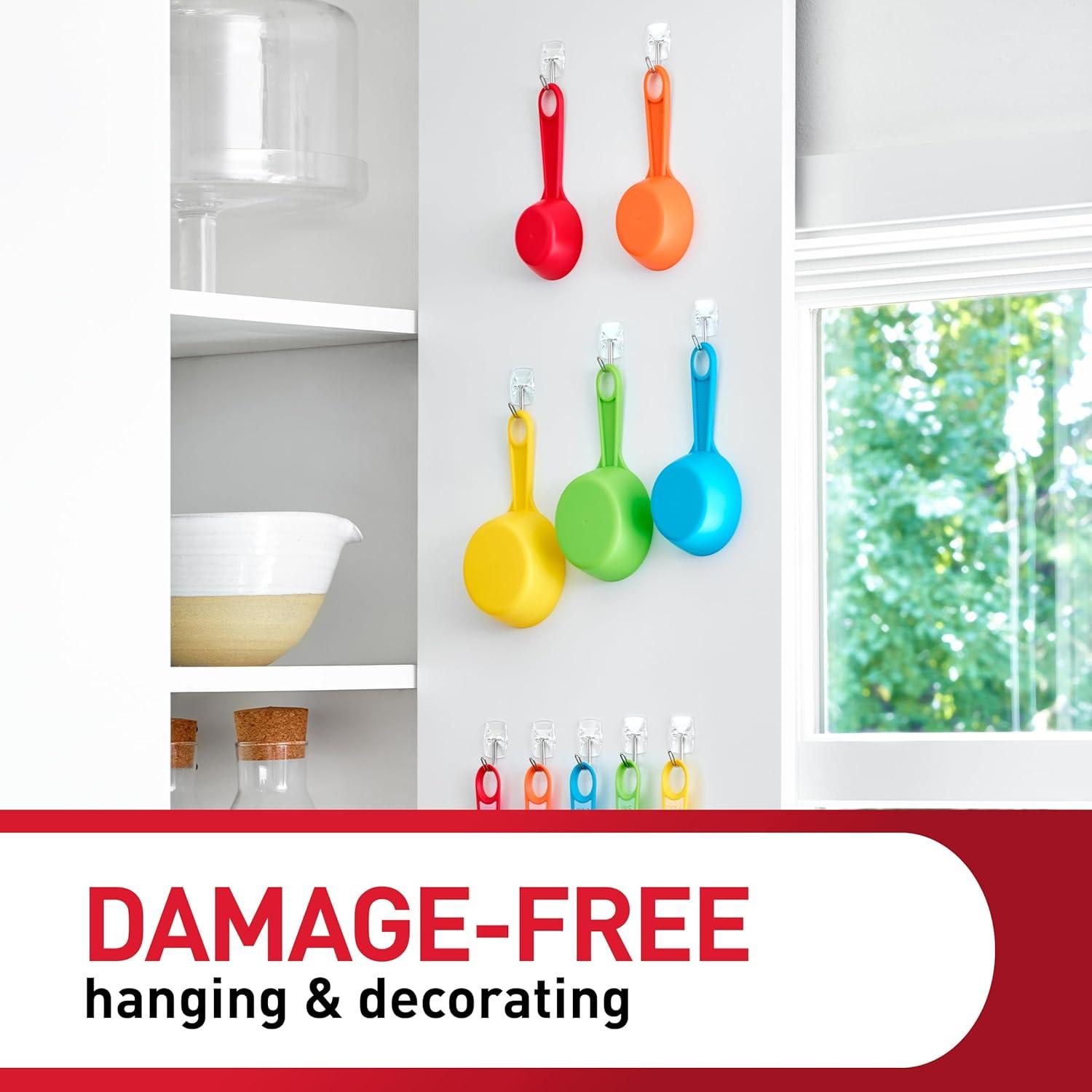 Ganchos de Alambre Transparente 3M Command - 10 Ganchos, 12 Tiras Adhesivas, Soporta 0.23 kg