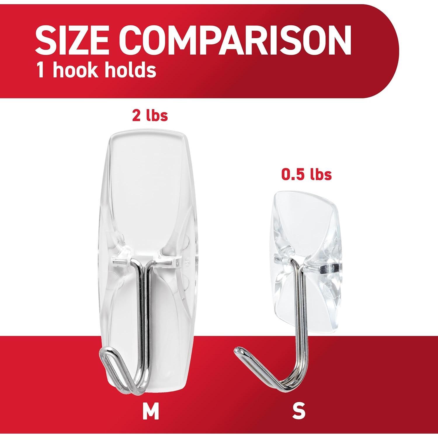 Ganchos de Alambre Transparente 3M Command - 10 Ganchos, 12 Tiras Adhesivas, Soporta 0.23 kg